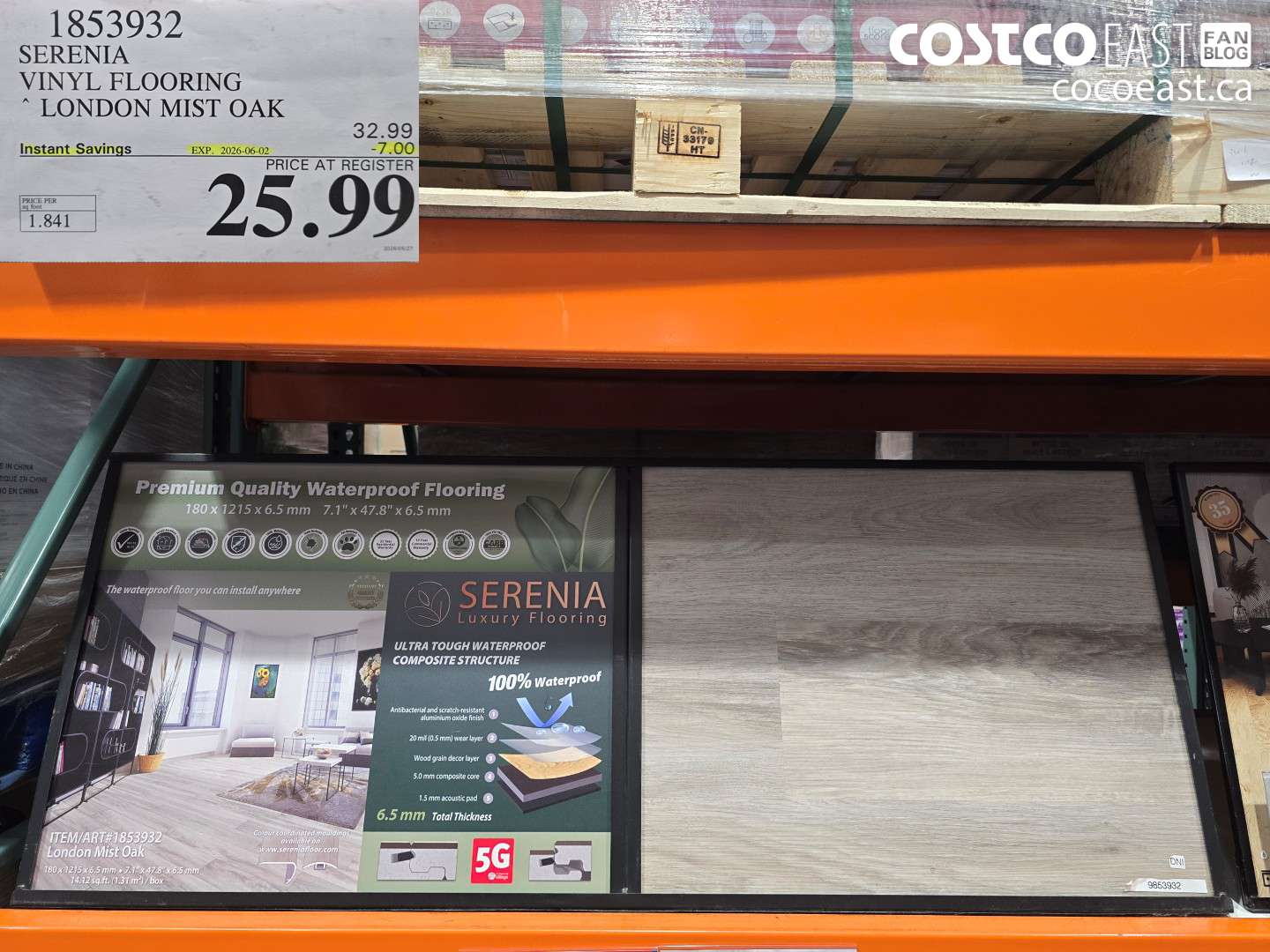 1853932 SERENIA VINYL FLOORING LONDON MIST OAK ($7.00 INSTANT SAVINGS EXPIRES ON 2026-06-02) $25.99