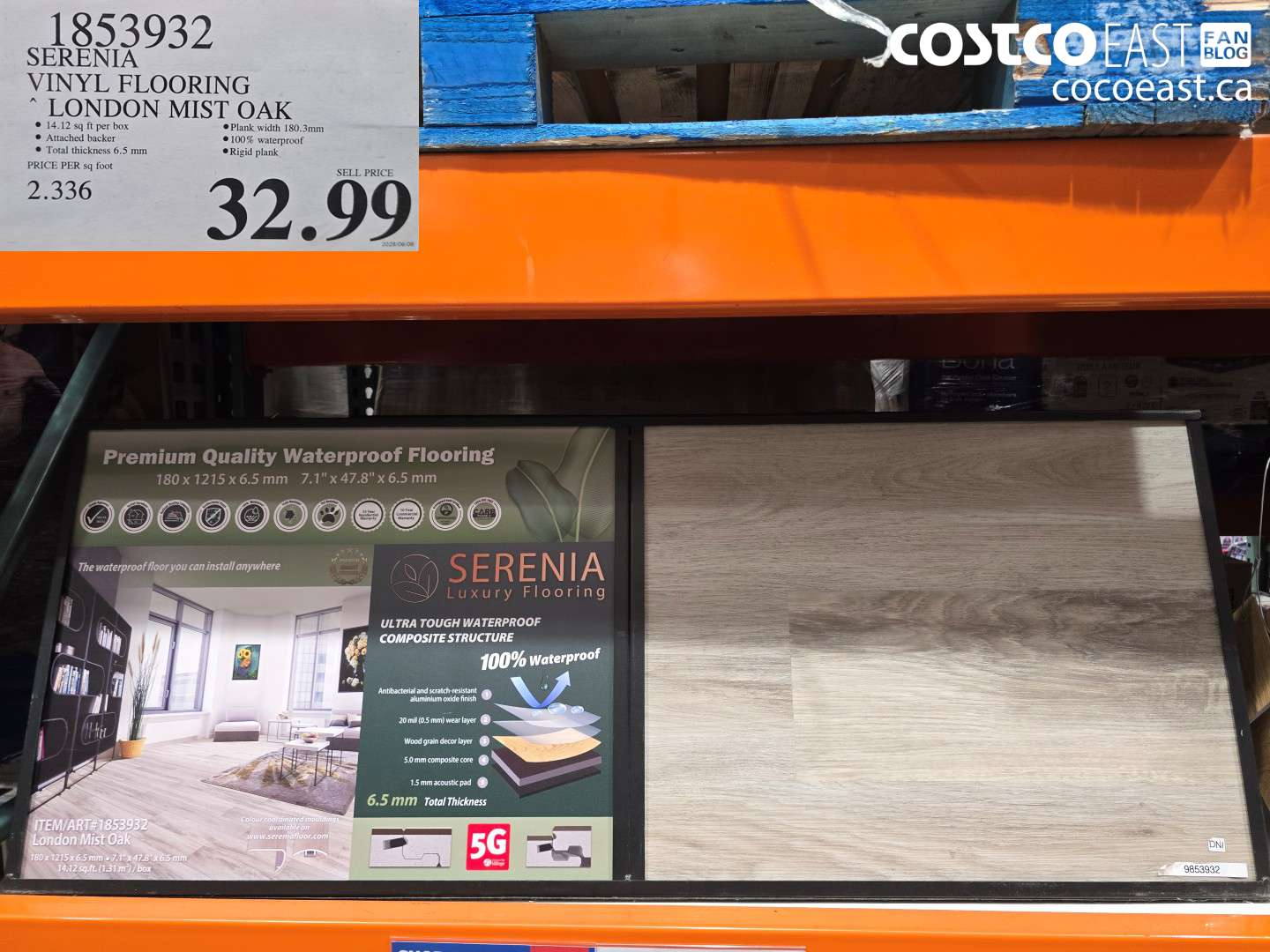 1853932 SERENIA VINYL FLOORING LONDON MIST OAK $32.99