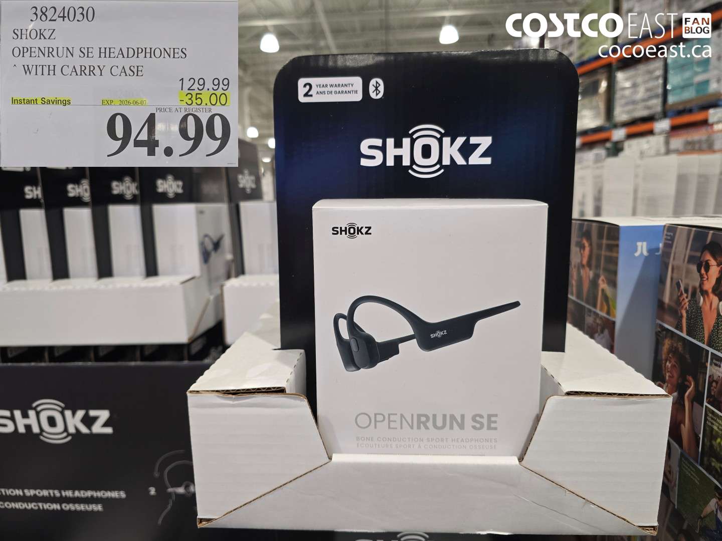 3824030 SHOKZ OPENRUN SE HEADPHONES ($35.00 INSTANT SAVINGS EXPIRES ON 2026-06-07) $94.99