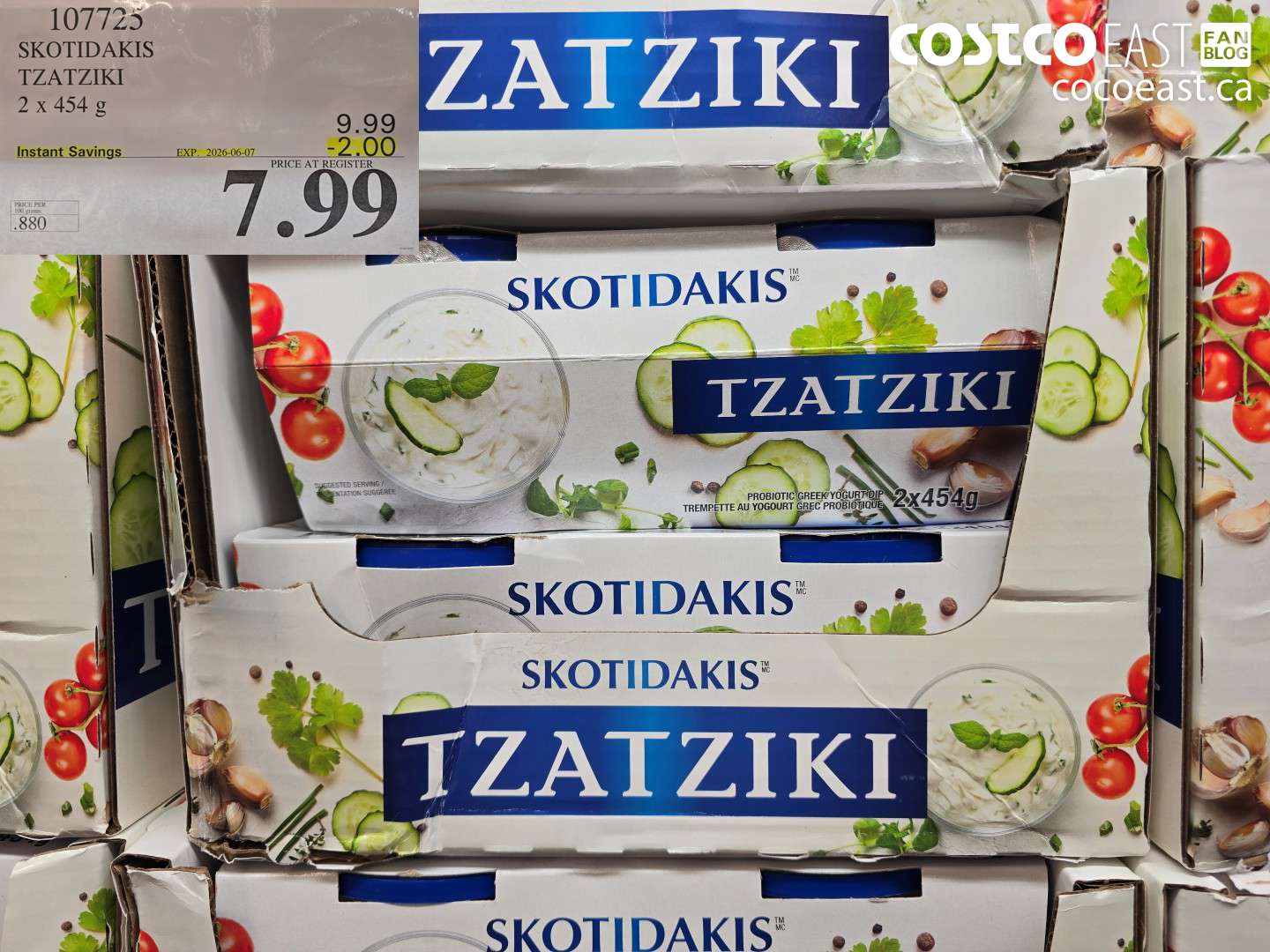 107723 SKOTIDAKIS TZATZIKI 2 X 454 G ($2.00 INSTANT SAVINGS EXPIRES ON 2026-06-07) $7.99
