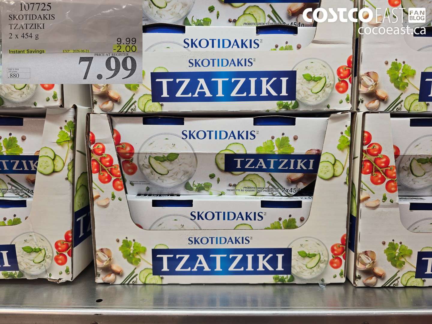107725 SKOTIDAKIS TZATZIKI 2 X 454 G ($2.00 INSTANT SAVINGS EXPIRES ON 2026-06-21) $7.99
