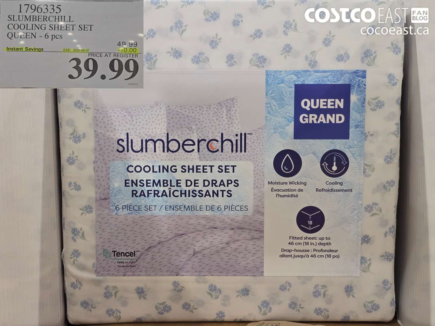 1796335 SLUMBERCHILL COOLING SHEET SET QUEEN - 6 PCS ($10.00 INSTANT SAVINGS EXPIRES ON 2026-06-07) $39.99