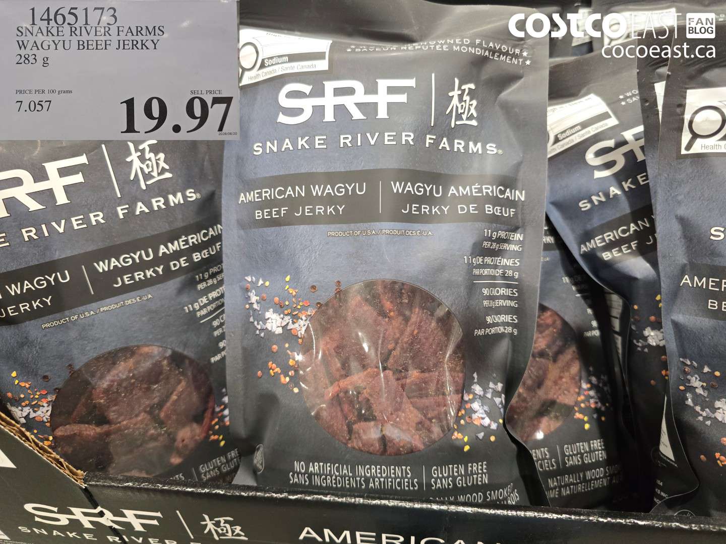 1465173 SNAKE RIVER FARMS WAGYU BEEF JERKY 283 G $19.97