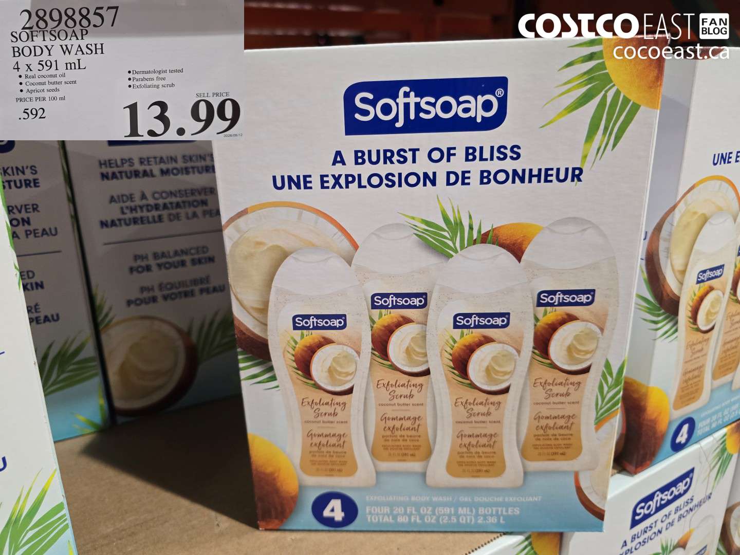 2898857 SOFTSOAP BODY WASH 4 X 591 ML $13.99