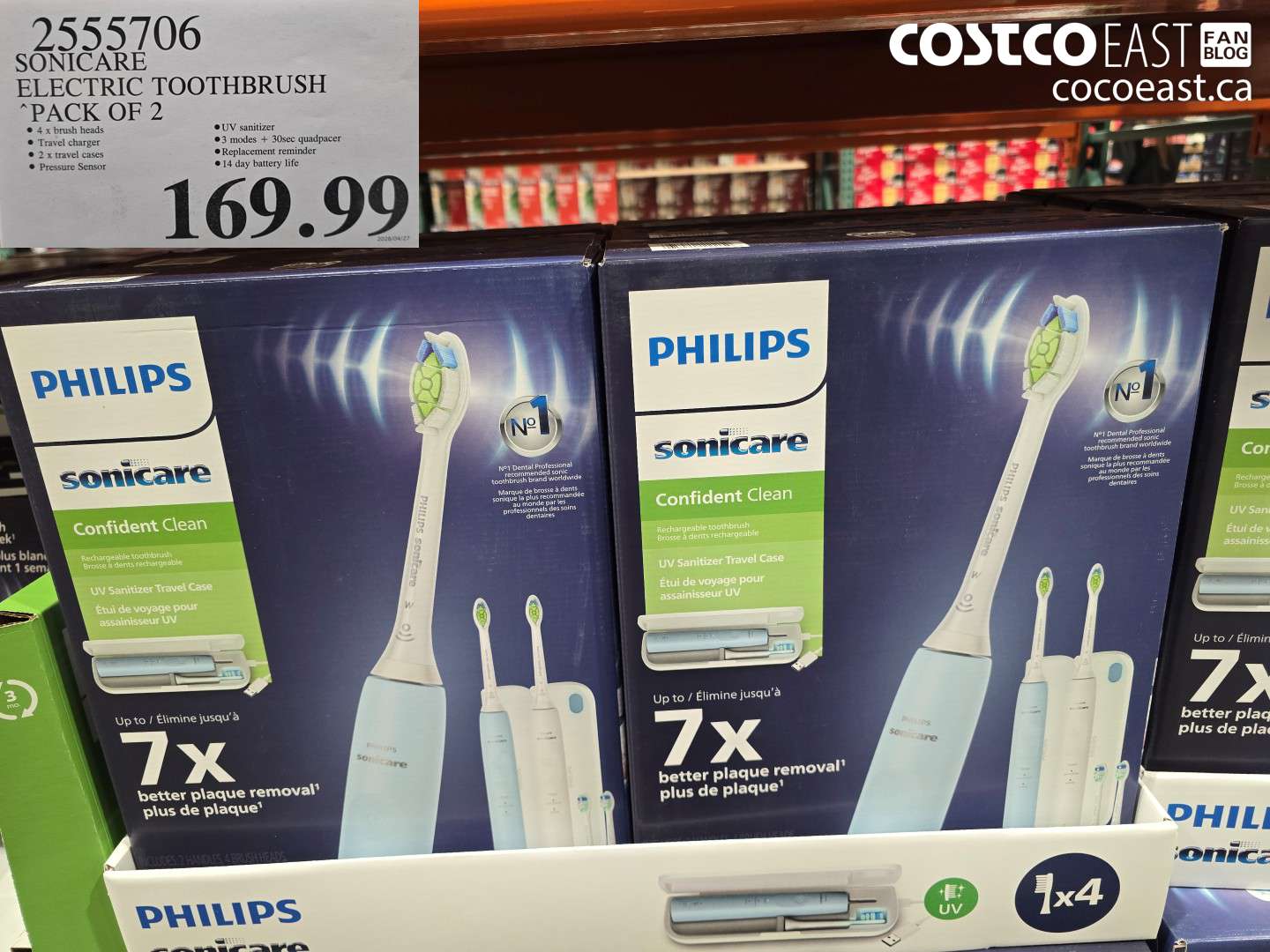 2555706 SONICARE ELECTRIC TOOTHBRUSH PACK OF 2 $169.99