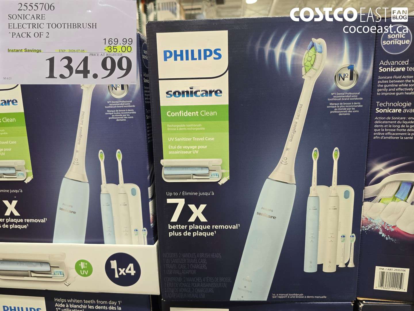 2555706 SONICARE ELECTRIC TOOTHBRUSH PACK OF 2 ($35.00 INSTANT SAVINGS EXPIRES ON 2026-07-05) $134.99