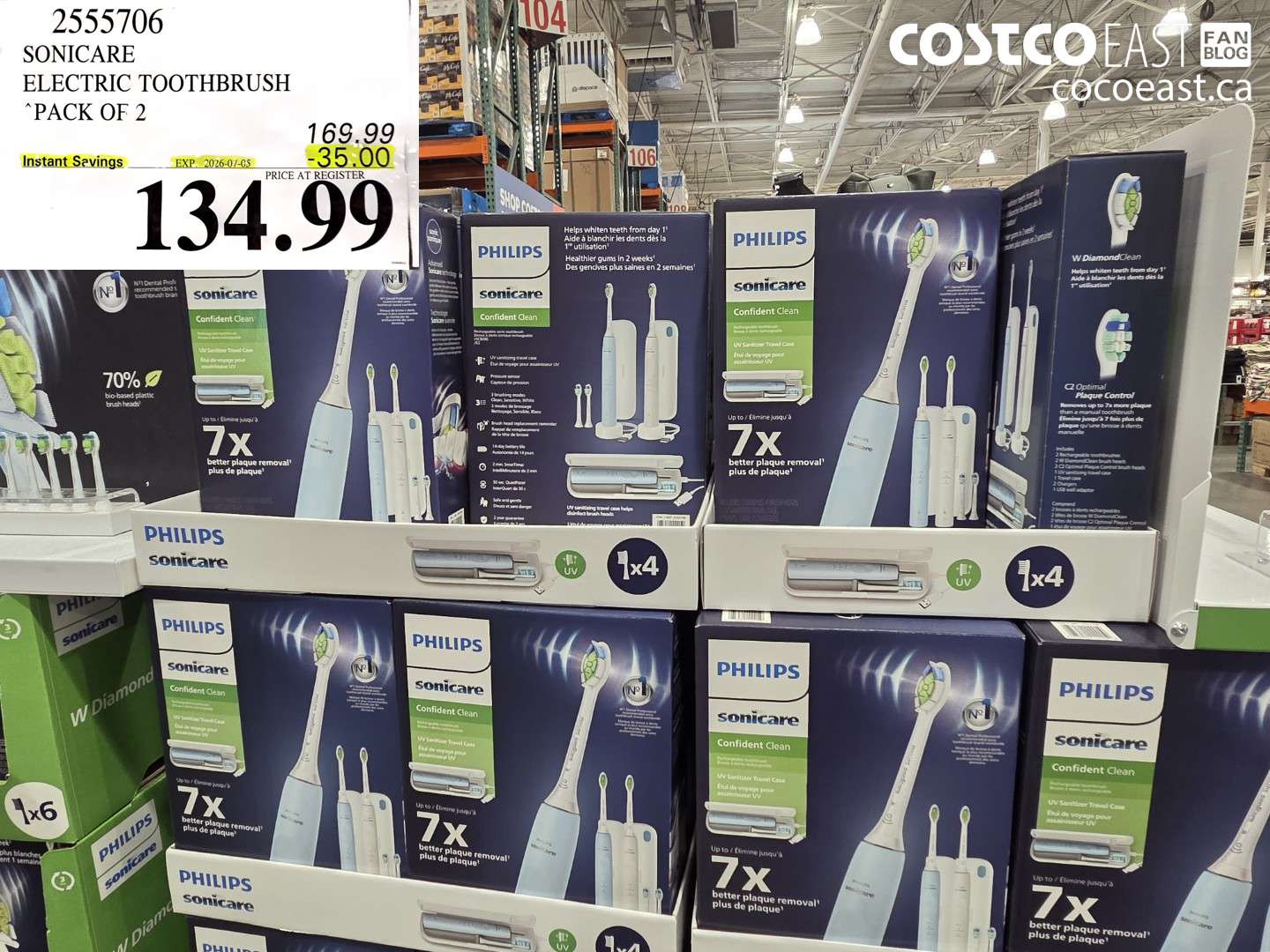 2555706 SONICARE ELECTRIC TOOTHBRUSH PACK OF 2 ($35.00 INSTANT SAVINGS EXPIRES ON 2026-07-05) $134.99