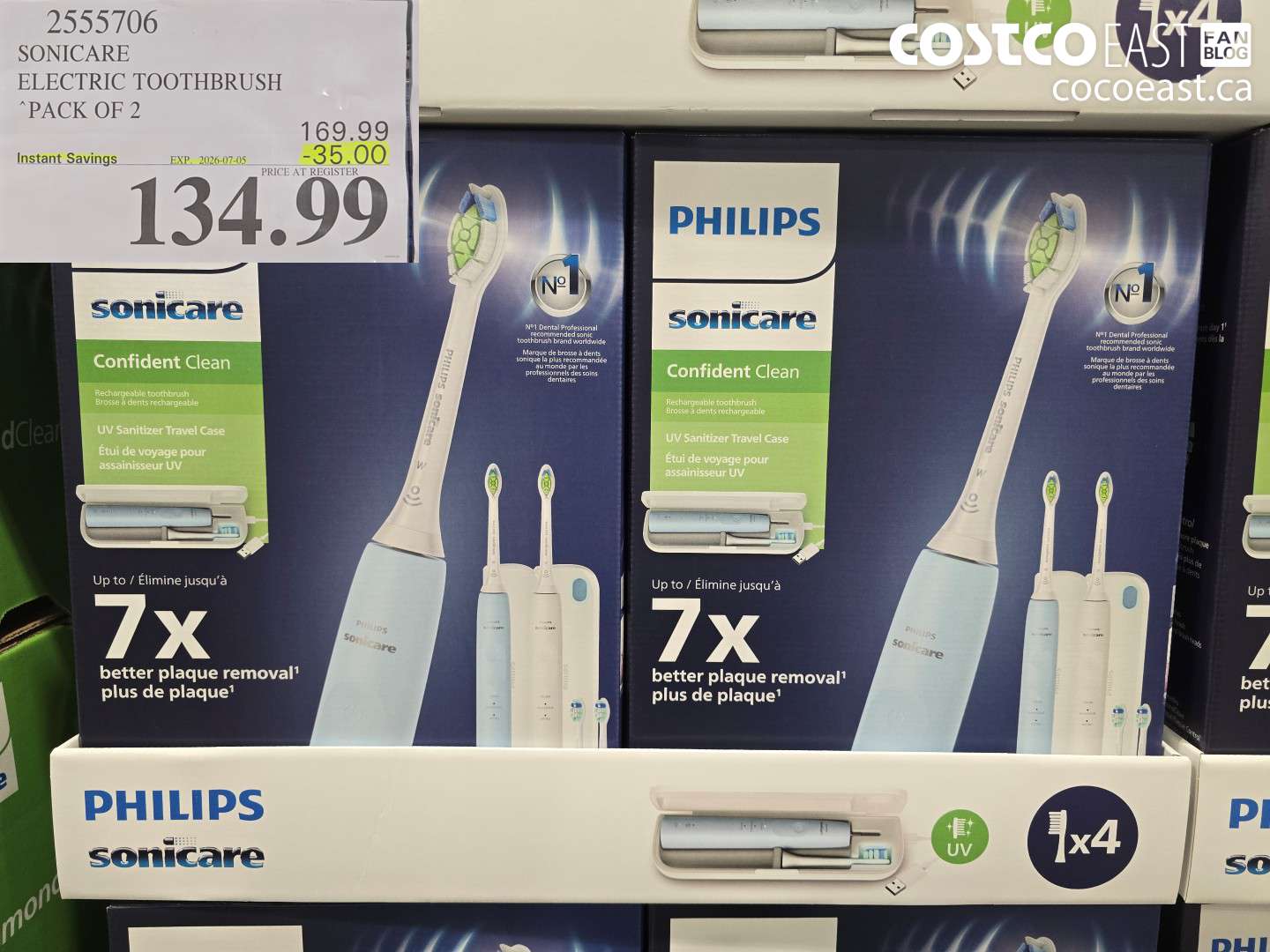 2555706 SONICARE ELECTRIC TOOTHBRUSH PACK OF 2 ($35.00 INSTANT SAVINGS EXPIRES ON 2026-07-05) $134.99