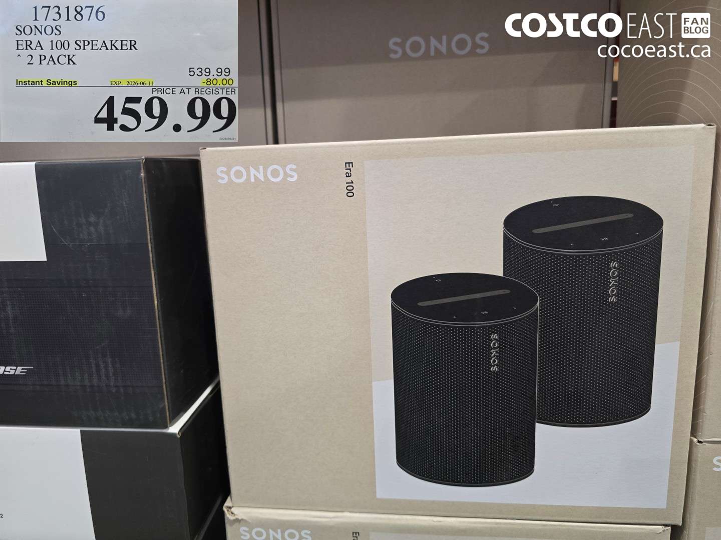 1731876 SONOS ERA 100 SPEAKER 2 PACK ($80.00 INSTANT SAVINGS EXPIRES ON 2026-06-11) $459.99