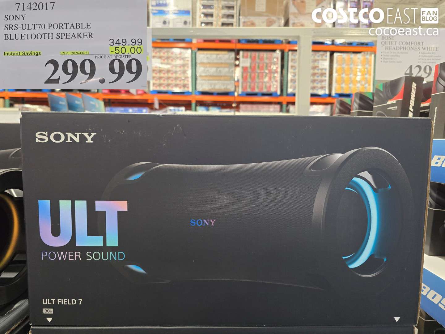 7142017 SONY SRS-ULT70 PORTABLE BLUETOOTH SPEAKER ($50.00 INSTANT SAVINGS EXPIRES ON 2026-06-21) $299.99