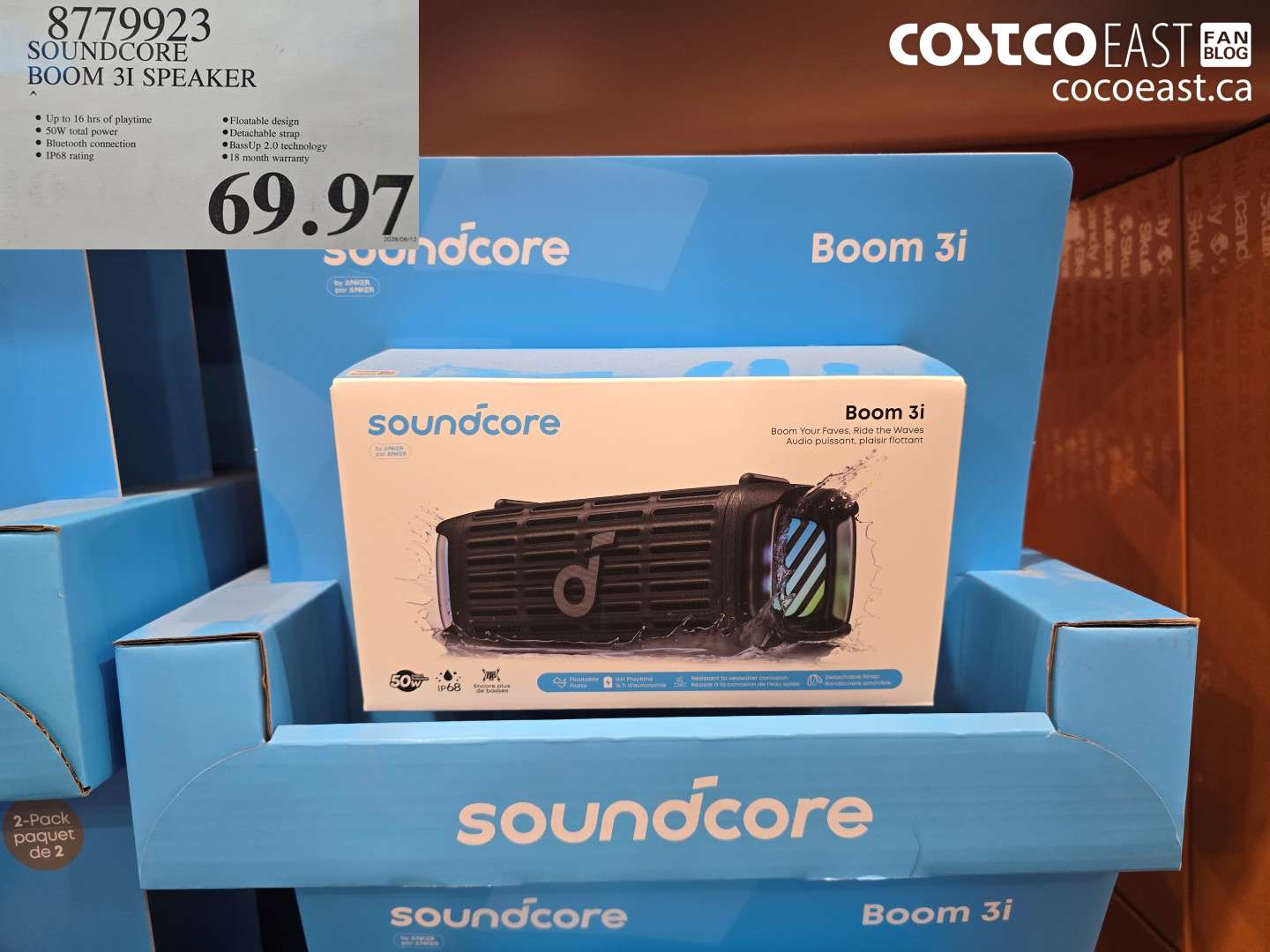 8779923 SOUNDCORE BOOM 3I SPEAKER $69.97