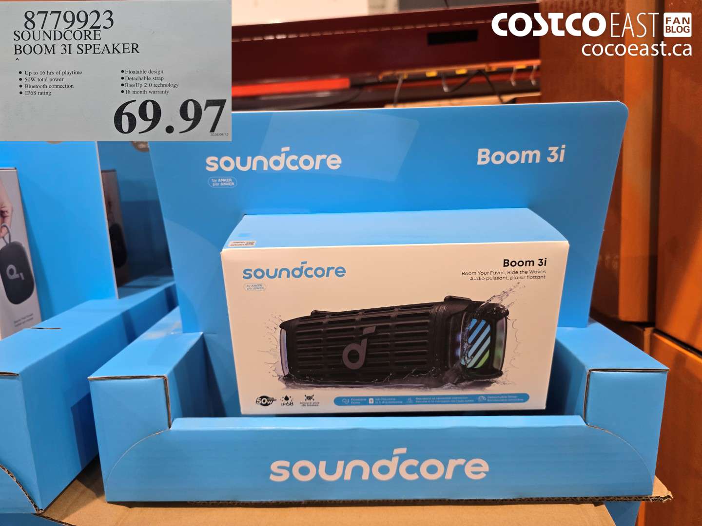 8779923 SOUNDCORE BOOM 3I SPEAKER $69.97