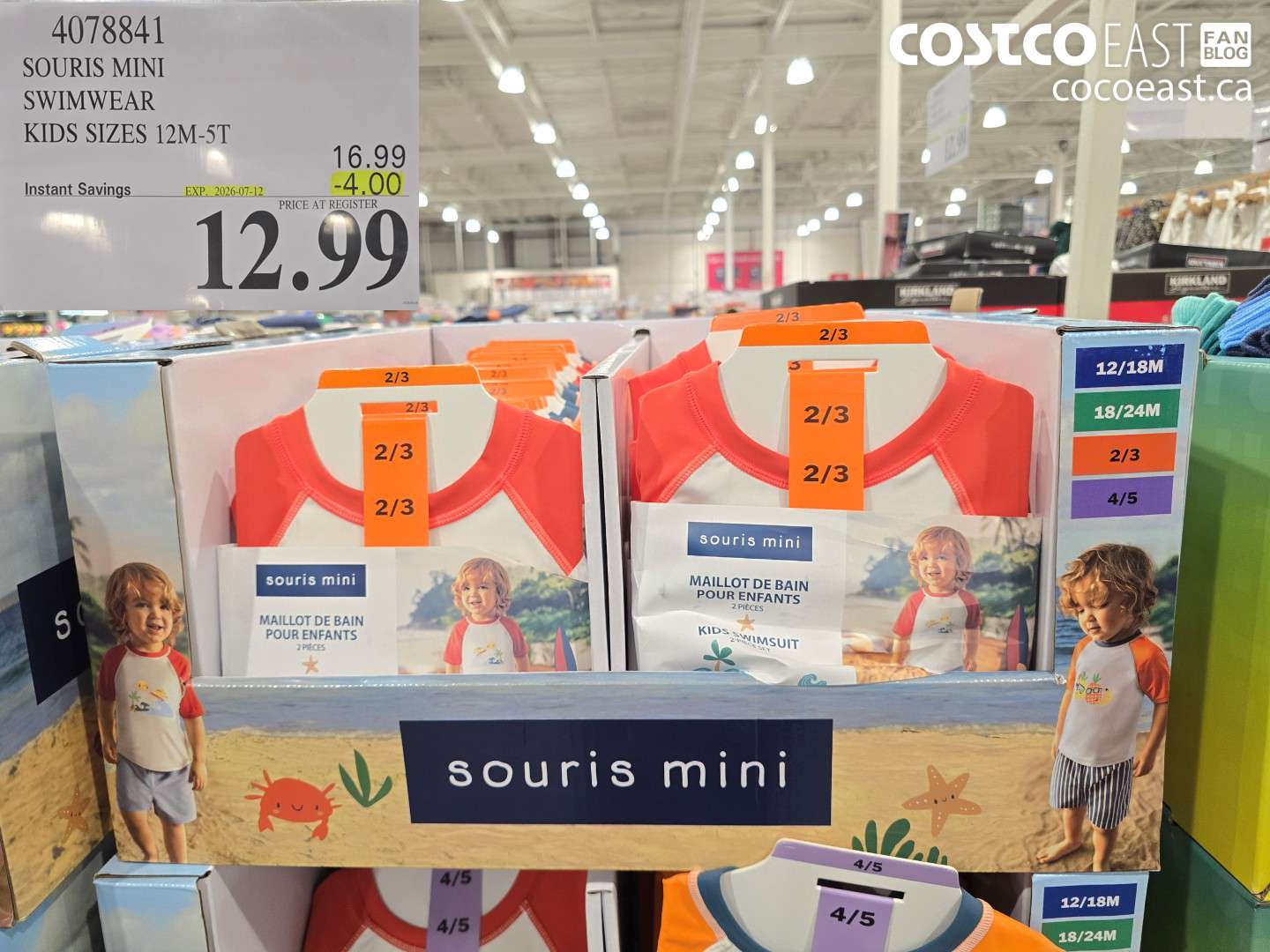 4078841 SOURIS MINI SWIMWEAR KIDS SIZES 12M-5T ($4.00 INSTANT SAVINGS EXPIRES ON 2026-07-12) $12.99