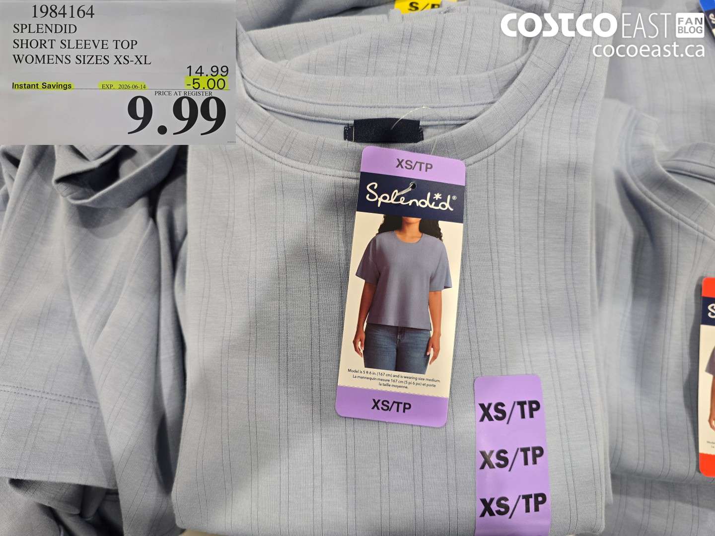 1984164 SPLENDID SHORT SLEEVE TOP WOMENS SIZES XS-XL ($5.00 INSTANT SAVINGS EXPIRES ON 2026-06-14) $9.99