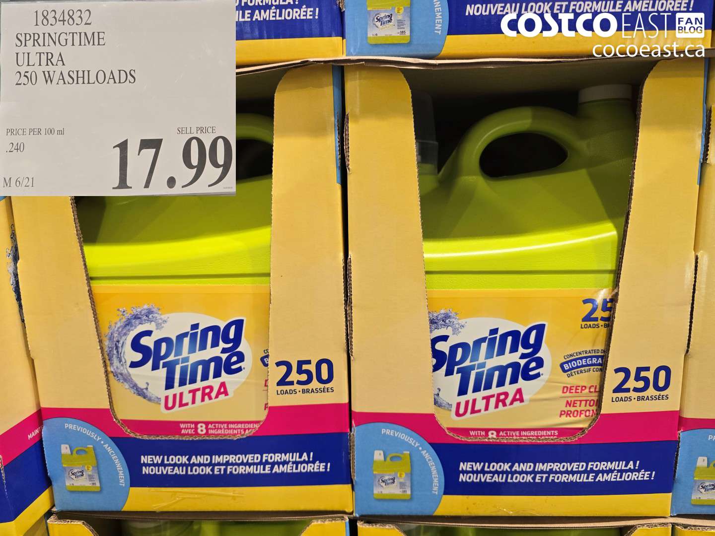 1834832 SPRINGTIME ULTRA 250 WASHLOADS $17.99