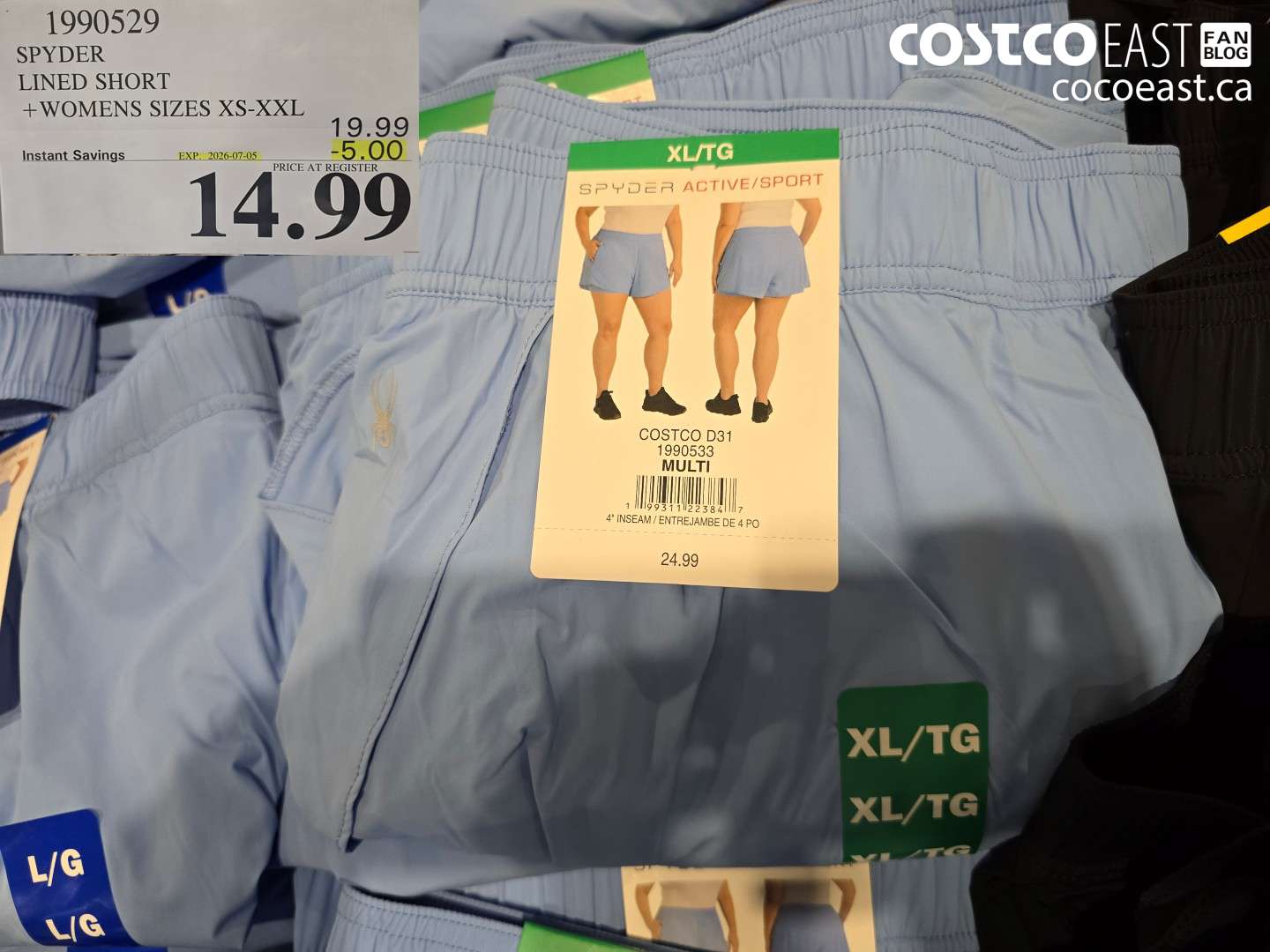 1990529 SPYDER LINED SHORT + WOMENS SIZES XS-XXL ($5.00 INSTANT SAVINGS EXPIRES ON 2026-07-05) $14.99