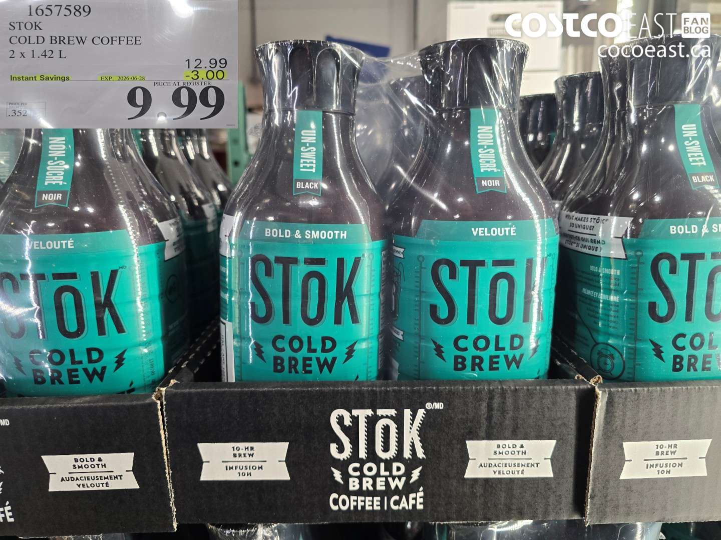 1657589 STOK COLD BREW COFFEE 2 X 1.42 L ($3.00 INSTANT SAVINGS EXPIRES ON 2026-06-28) $9.99