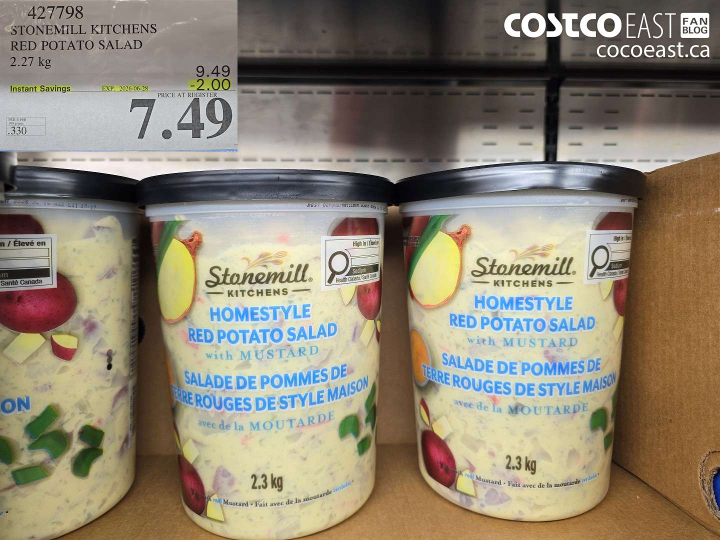427798 STONEMILL KITCHENS RED POTATO SALAD 2.27 KG ($2.00 INSTANT SAVINGS EXPIRES ON 2026-06-28) $7.49