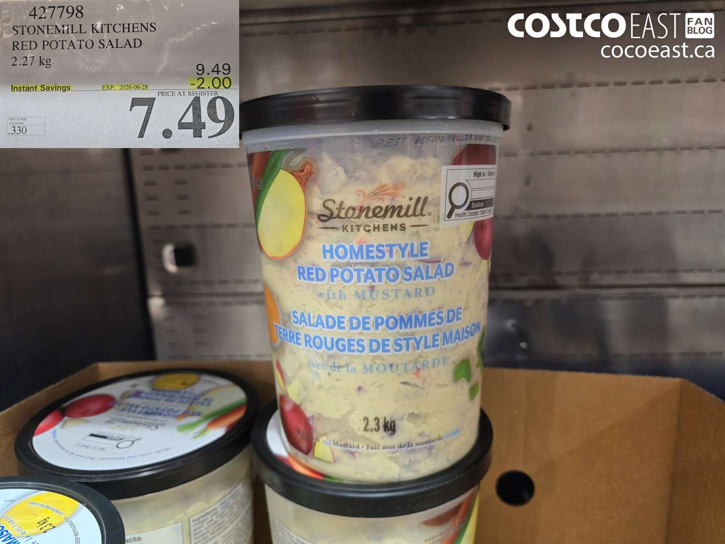 427798 STONEMILL KITCHENS RED POTATO SALAD 2.27 KG ($2.00 INSTANT SAVINGS EXPIRES ON 2026-06-28) $7.49