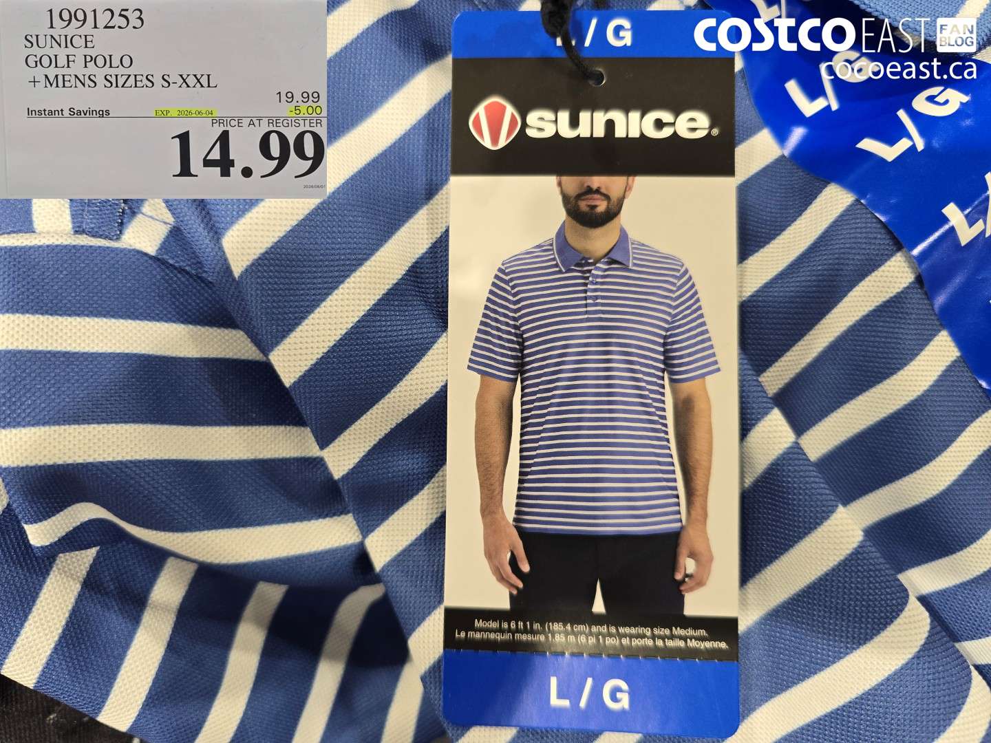 1991253 SUNICE GOLF POLO +MENS SIZES S-XXL ($5.00 INSTANT SAVINGS EXPIRES ON 2026-06-04) $14.99