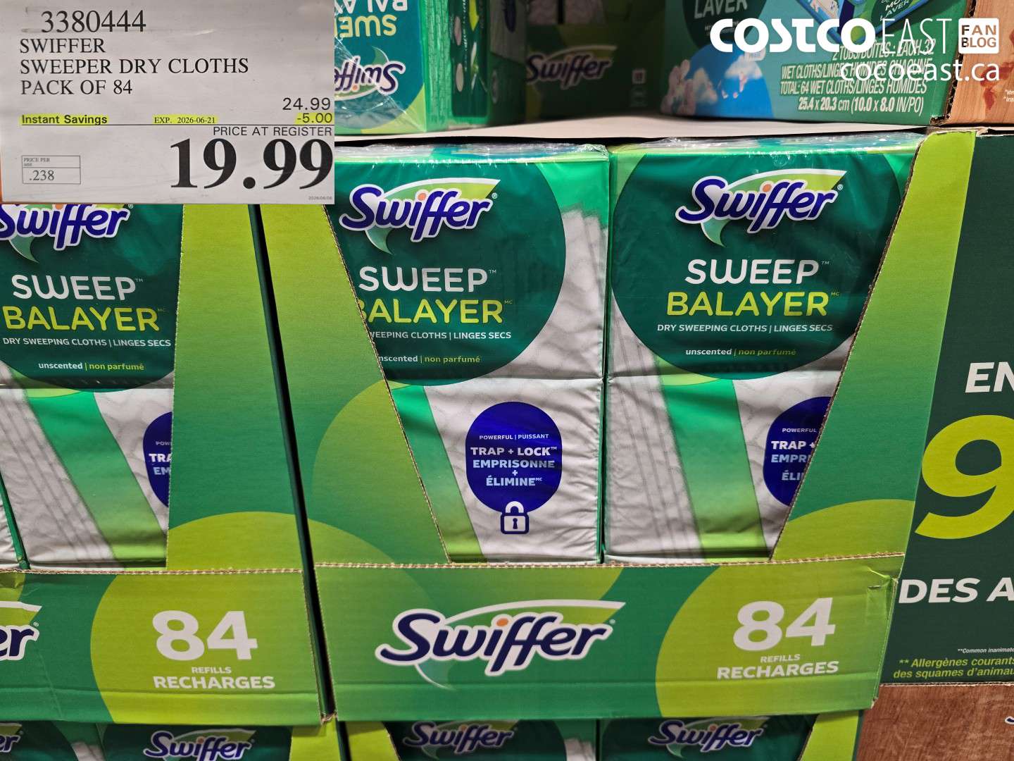 3380444 SWIFFER SWEEPER DRY CLOTHS PACK OF 84 ($5.00 INSTANT SAVINGS EXPIRES ON 2026-06-21) $19.99