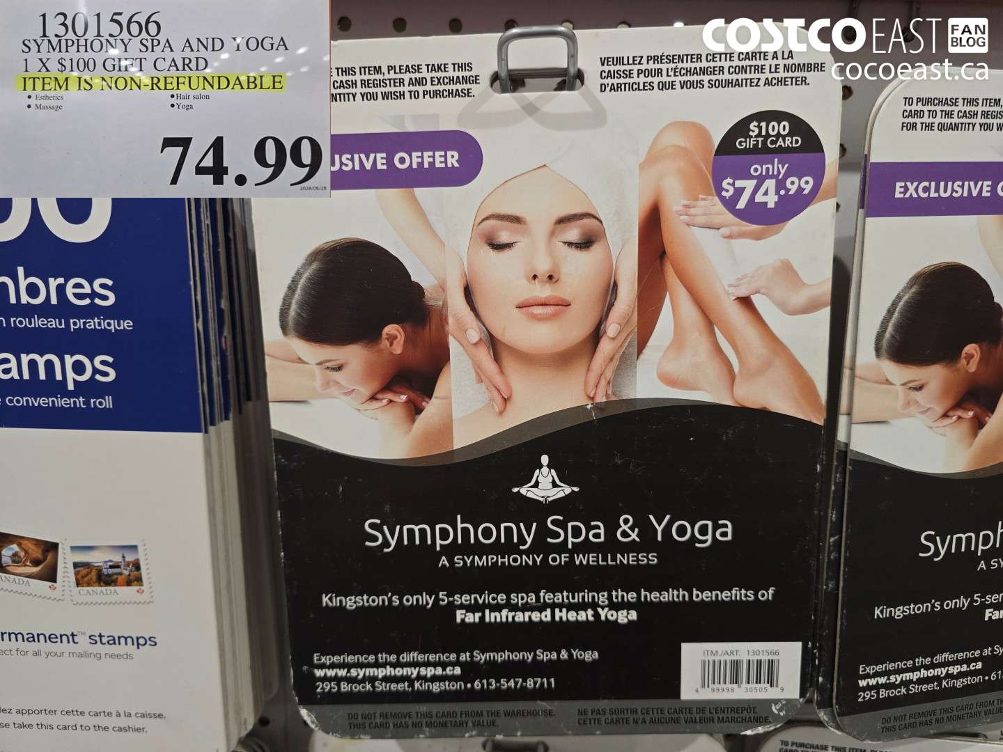 1301566 SYMPHONY SPA AND YOGA 1 X $100 GIFT CARD $74.99