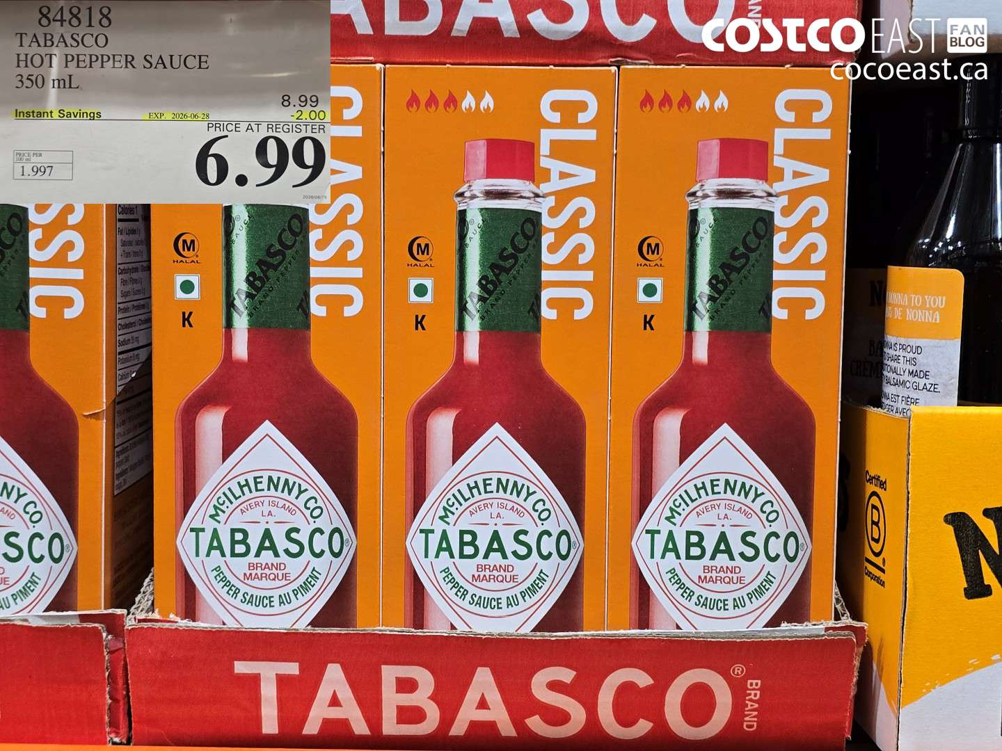 84818 TABASCO HOT PEPPER SAUCE 350 ML ($2.00 INSTANT SAVINGS EXPIRES ON 2026-06-28) $6.99