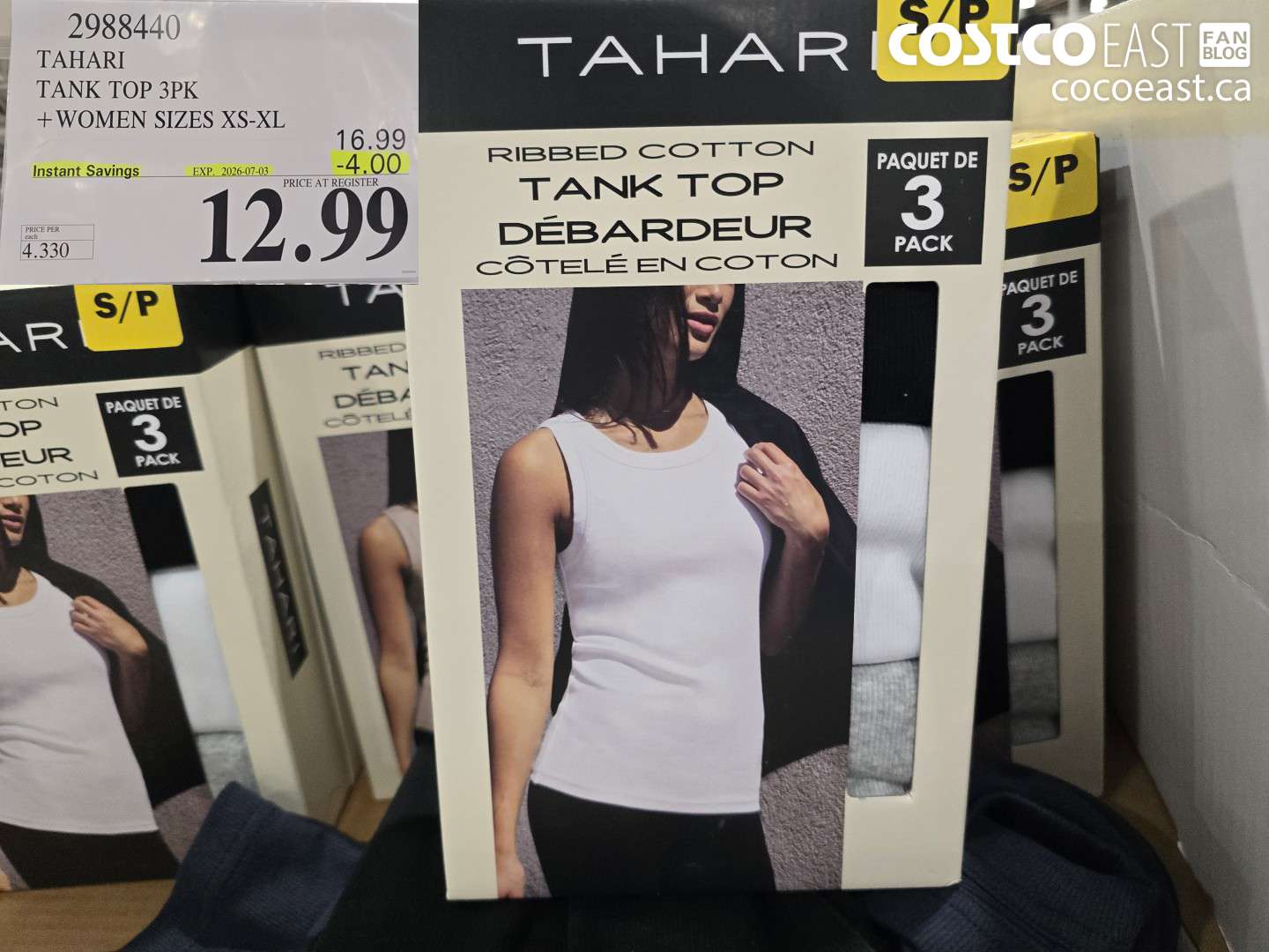 2988440 TAHARI TANK TOP 3PK WOMEN SIZES XS-XL ($4.00 INSTANT SAVINGS EXPIRES ON 2026-07-03) $12.99