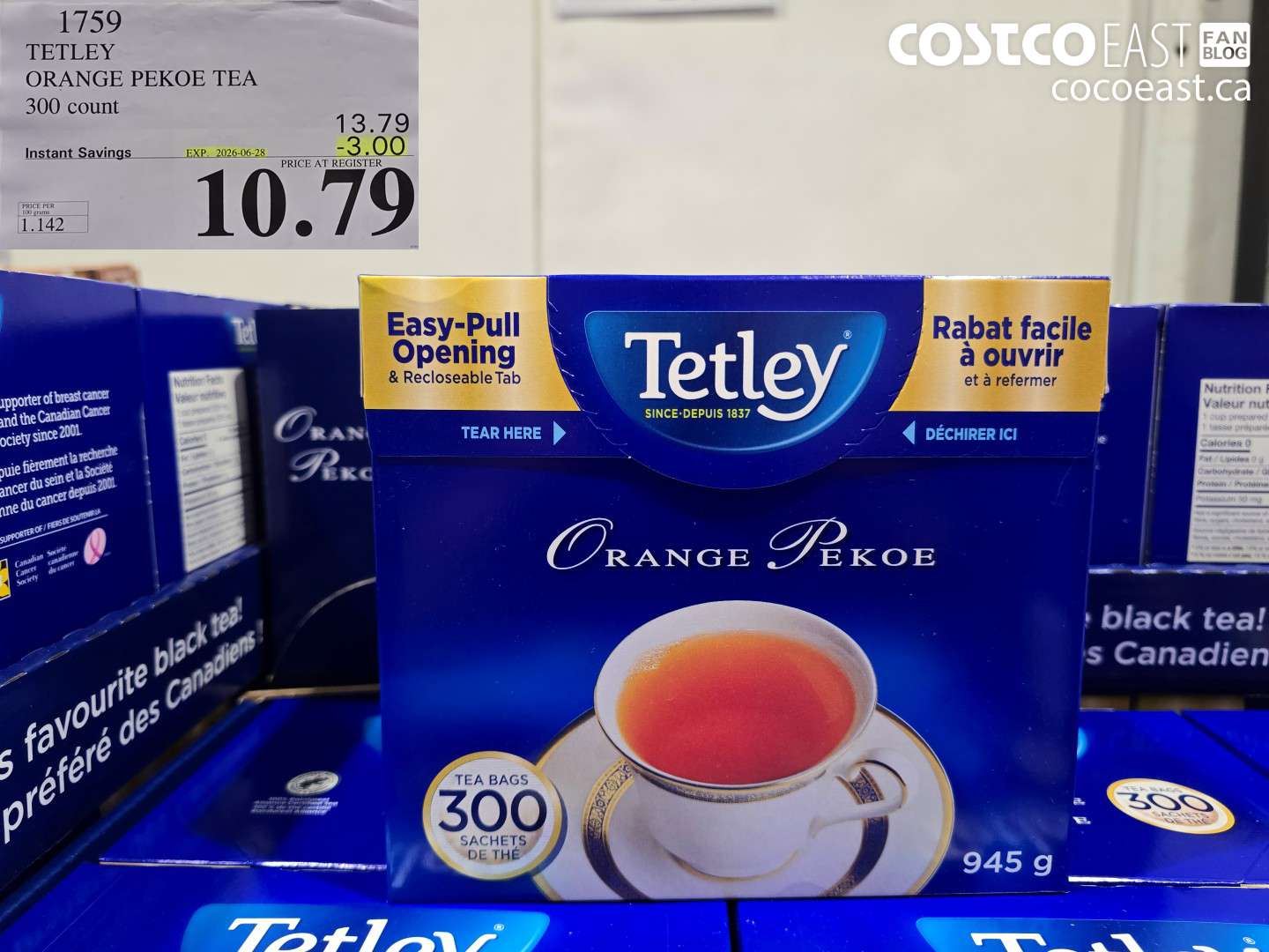 1759 TETLEY ORANGE PEKOE TEA 300 COUNT ($3.00 INSTANT SAVINGS EXPIRES ON 2026-06-28) $10.79