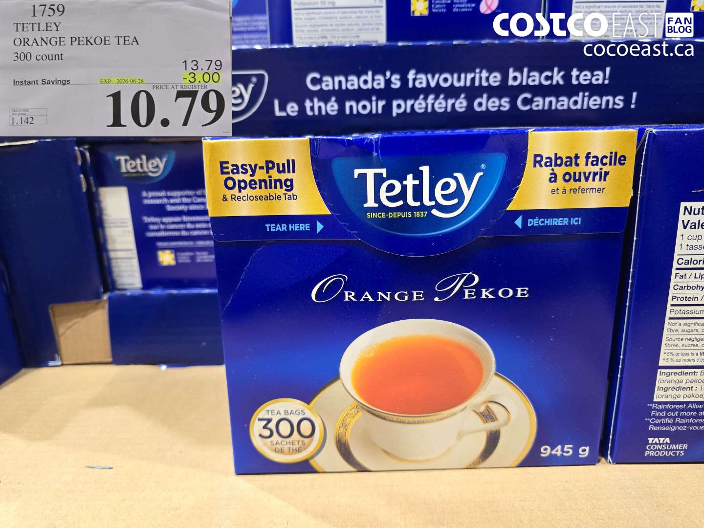 1759 TETLEY ORANGE PEKOE TEA 300 COUNT ($3.00 INSTANT SAVINGS EXPIRES ON 2026-06-28) $10.79