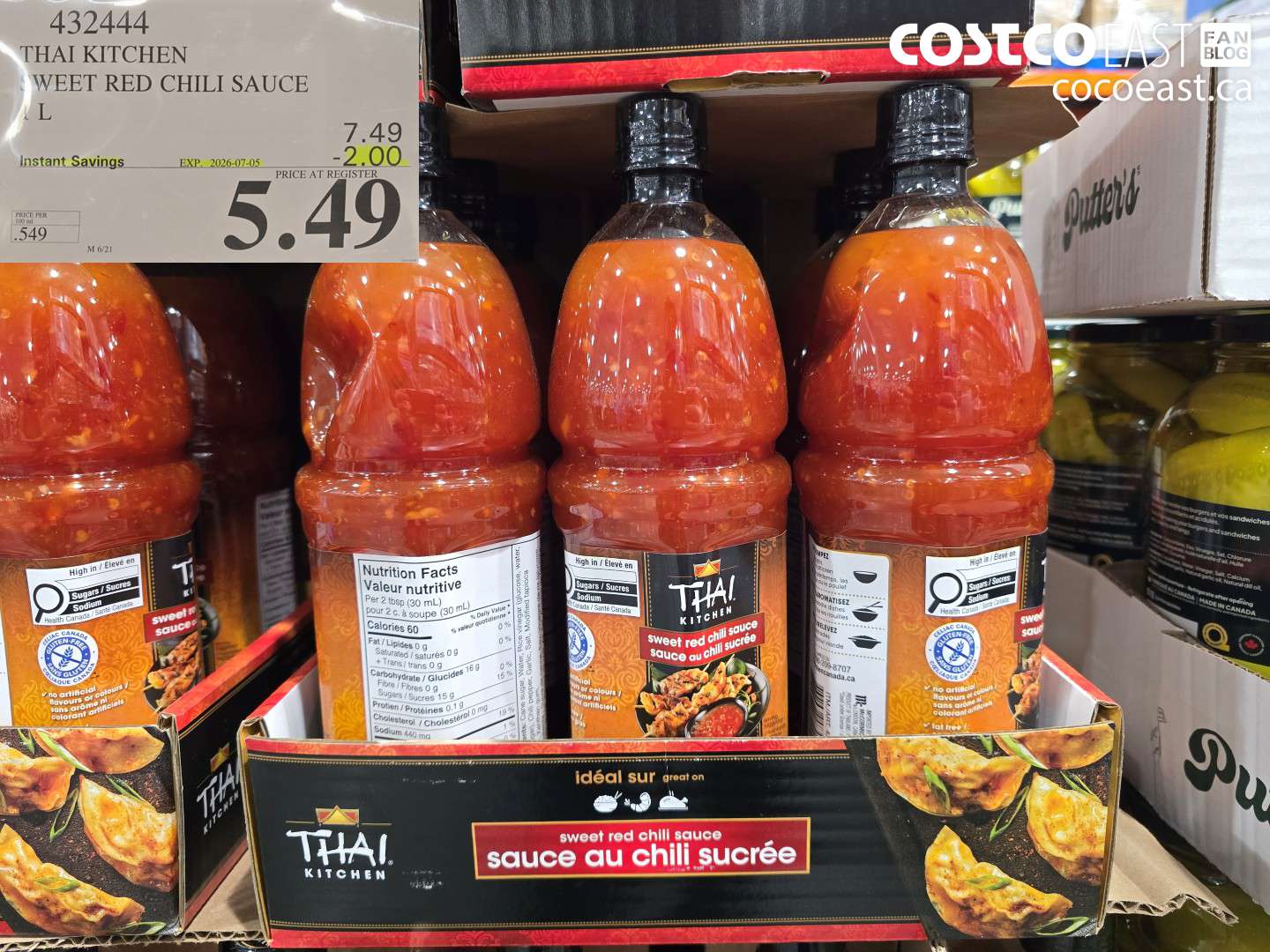 432444 THAI KITCHEN SWEET RED CHILI SAUCE 1 L ($2.00 INSTANT SAVINGS EXPIRES ON 2026-07-05) $5.49