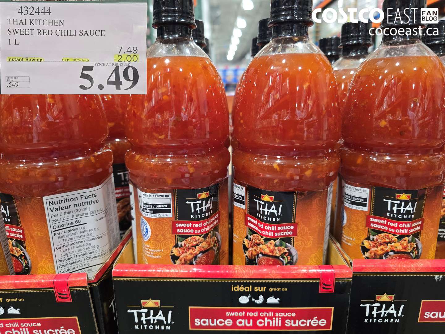 432444 THAI KITCHEN SWEET RED CHILI SAUCE 1 L ($2.00 INSTANT SAVINGS EXPIRES ON 2026-07-05) $5.49
