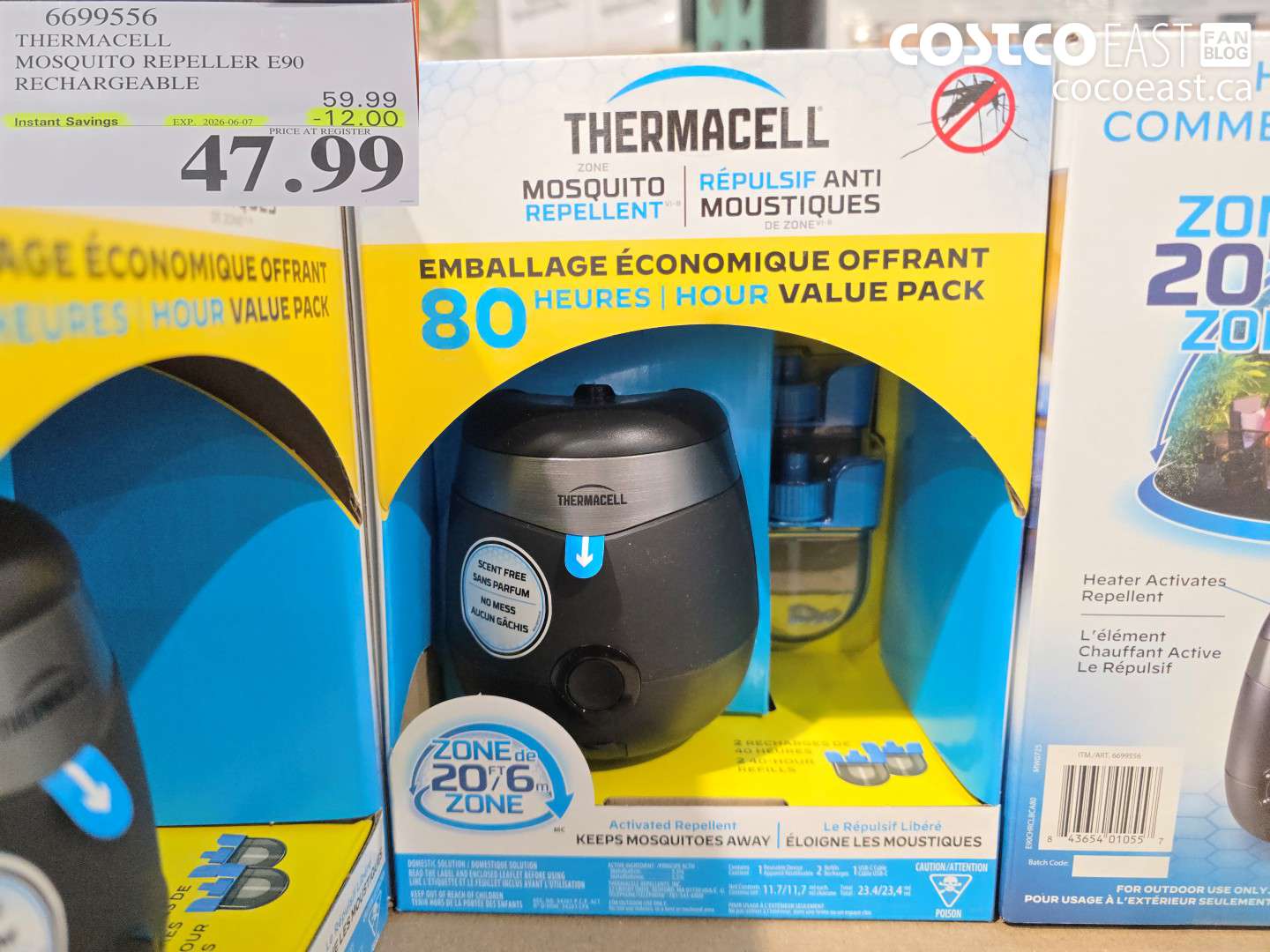 6699556 THERMACELL MOSQUITO REPELLER E90 RECHARGEABLE ($12.00 INSTANT SAVINGS EXPIRES ON 2026-06-07) $47.99