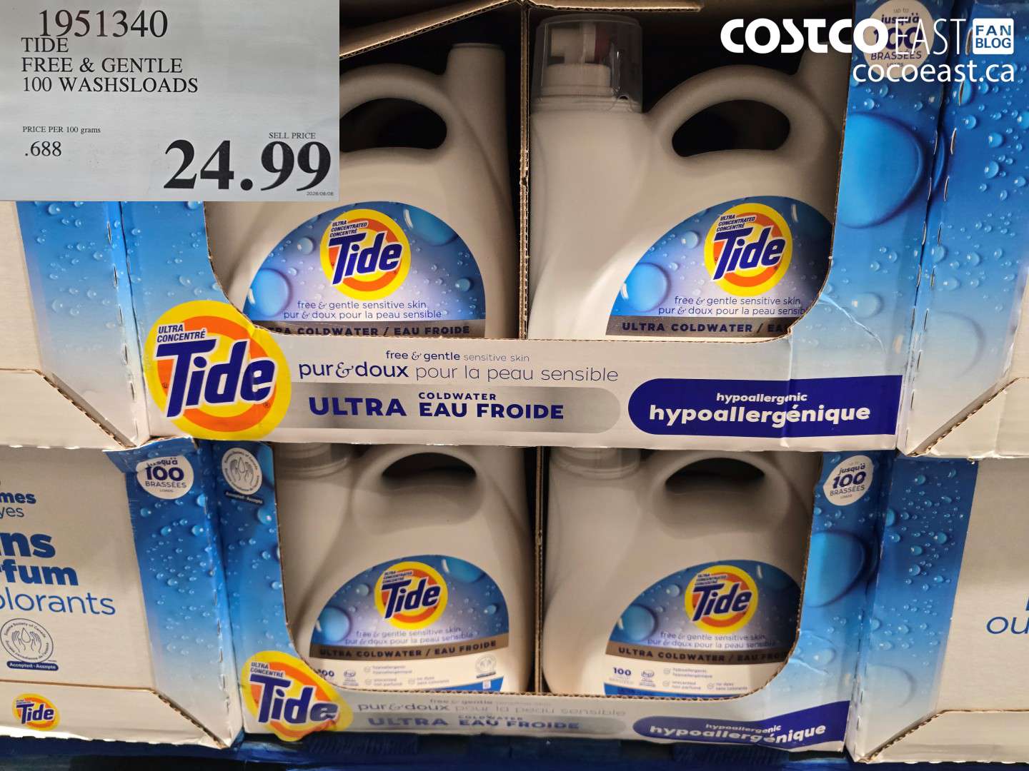 1951340 TIDE FREE & GENTLE 100 WASHSLOADS $24.99