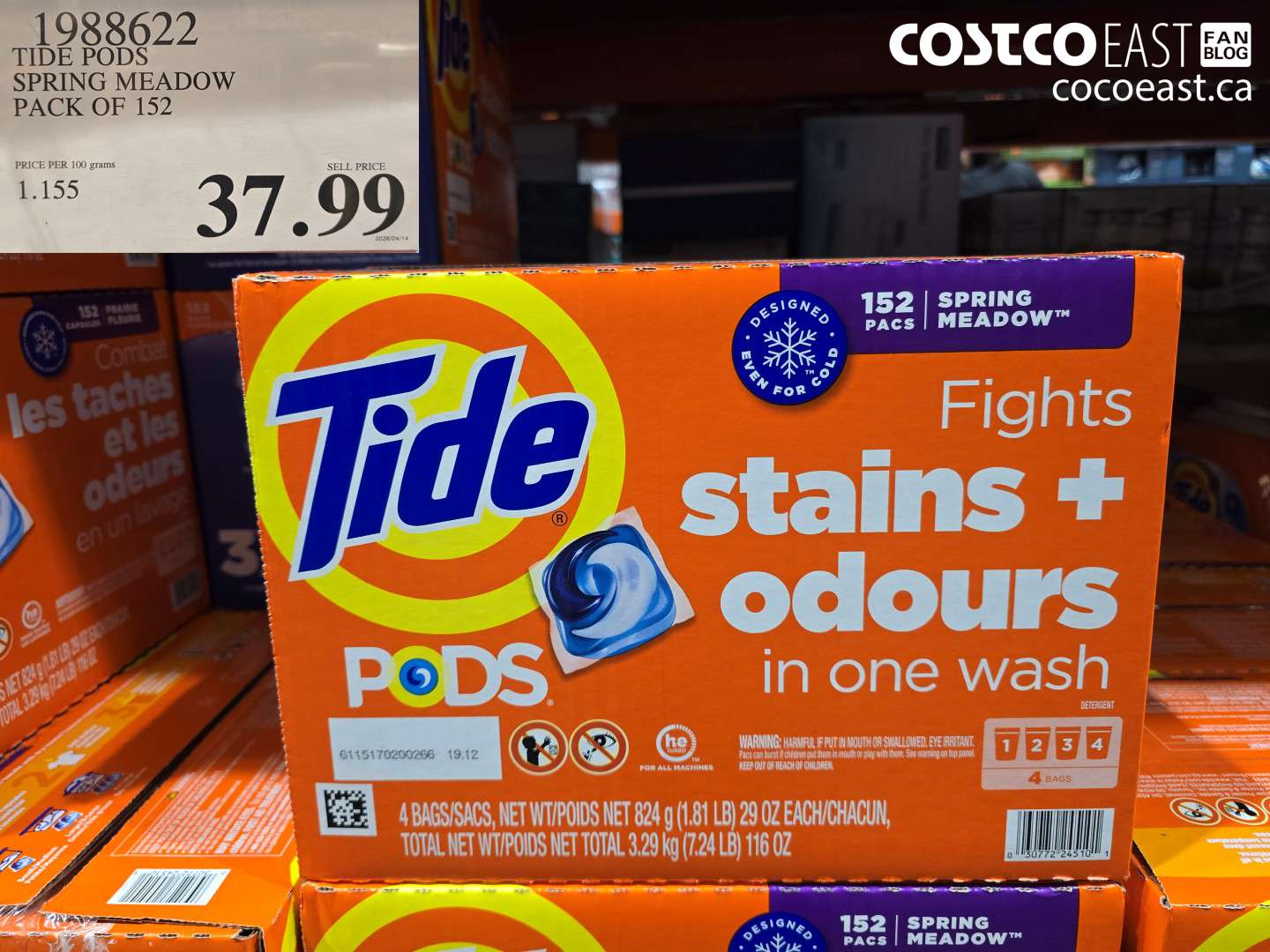 1988622 TIDE PODS SPRING MEADOW PACK OF 152 $37.99