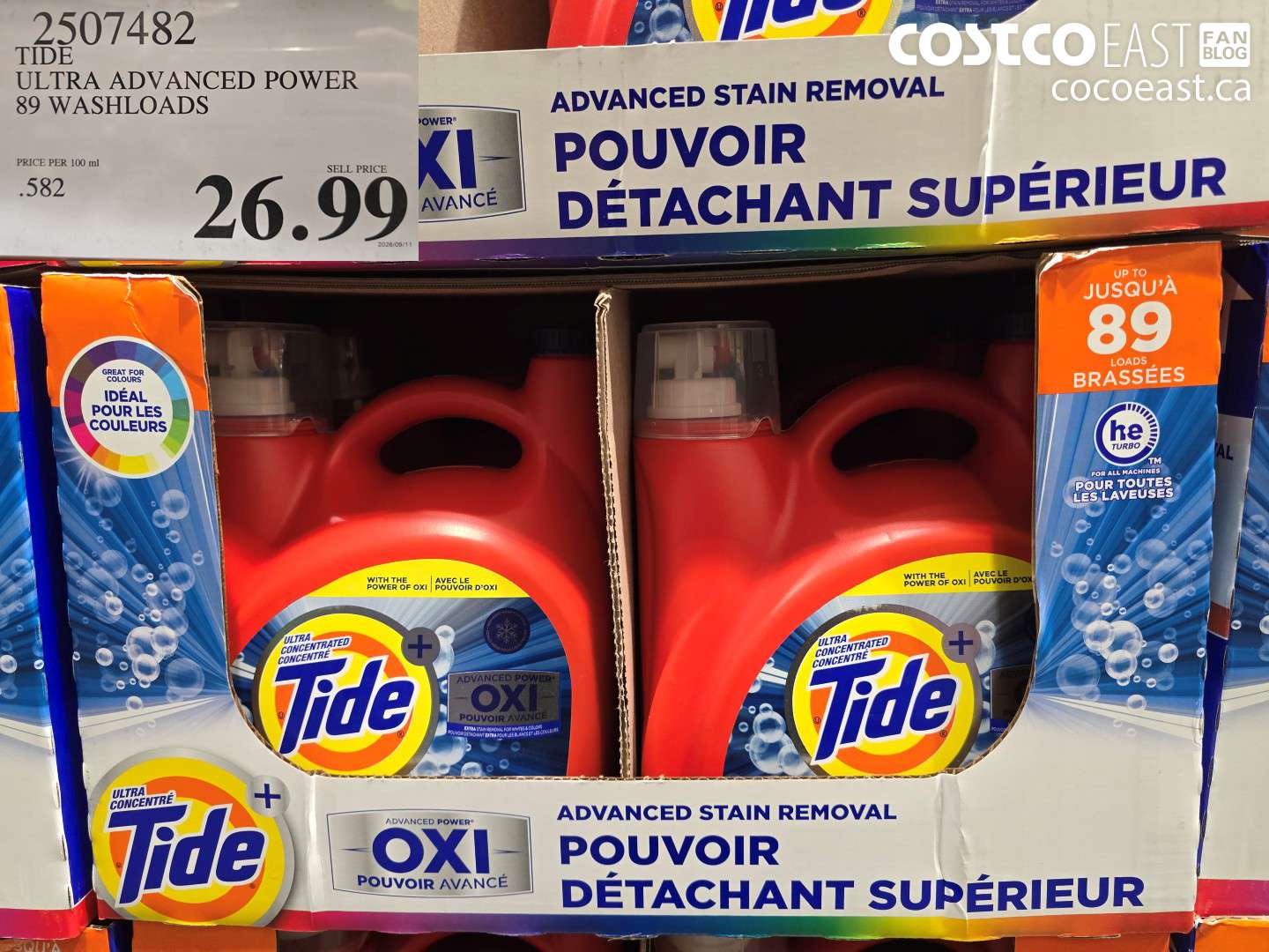 2507482 TIDE ULTRA ADVANCED POWER 89 WASHLOADS $26.99