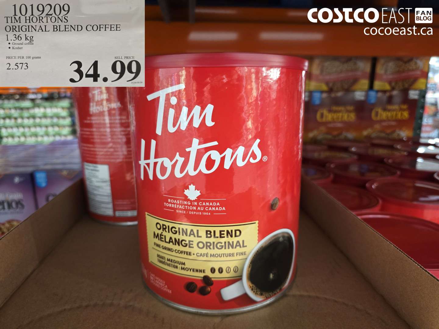 1019209 TIM HORTONS ORIGINAL BLEND COFFEE 1.36 KG $34.99