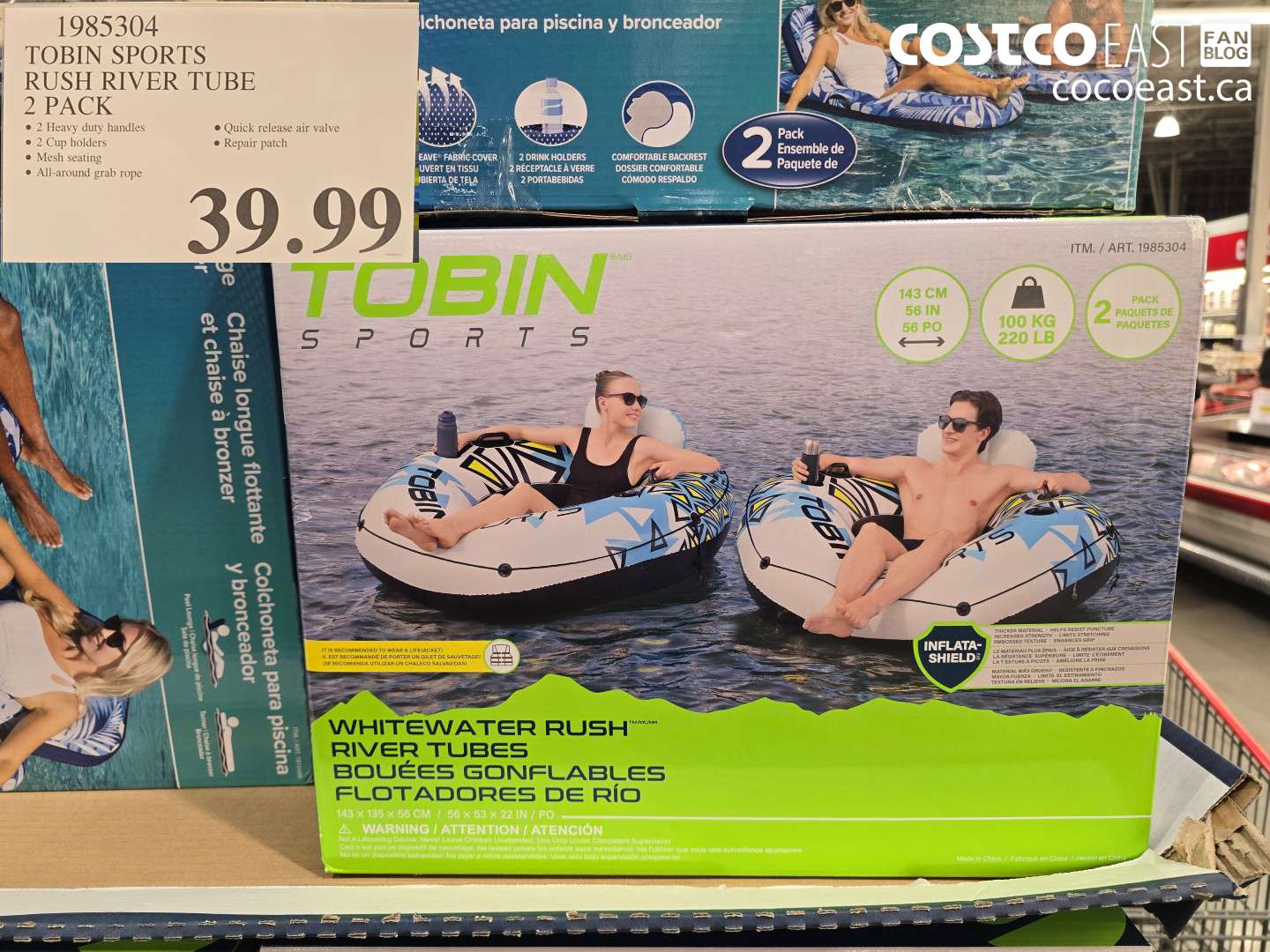 1985304 TOBIN SPORTS RUSH RIVER TUBE 2 PACK $39.99