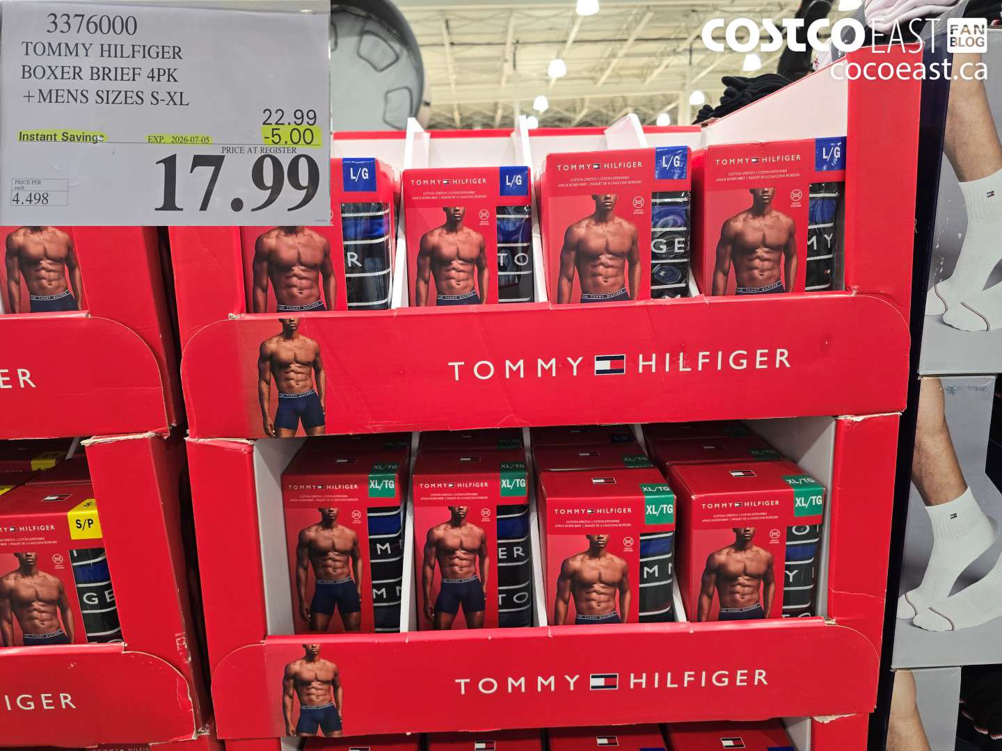 3376000 TOMMY HILFIGER BOXER BRIEF 4PK MENS SIZES S-XL ($5.00 INSTANT SAVINGS EXPIRES ON 2026-07-05) $17.99
