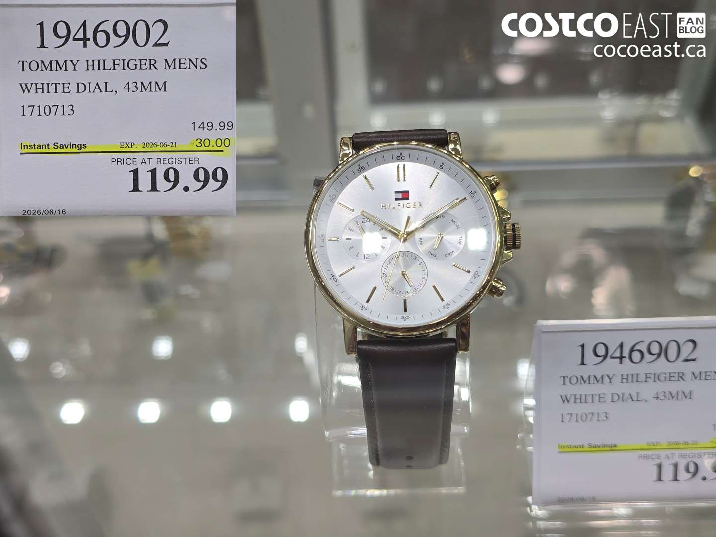 1946902 TOMMY HILFIGER MENS WHITE DIAL, 43MM ($30.00 INSTANT SAVINGS EXPIRES ON 2026-06-21) $119.99