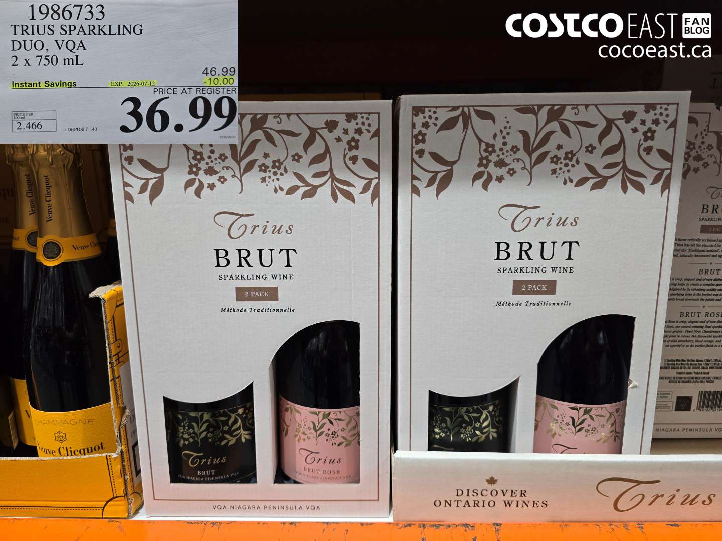 1986733 TRIUS SPARKLING DUO, VQA 2 X 750 ML ($10.00 INSTANT SAVINGS EXPIRES ON 2026-07-12) $36.99