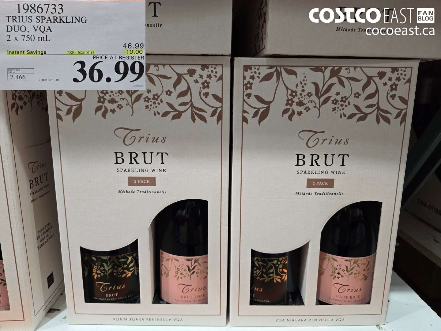 1986733 TRIUS SPARKLING DUO, VQA 2 X 750 ML ($10.00 INSTANT SAVINGS EXPIRES ON 2026-07-12) $36.99