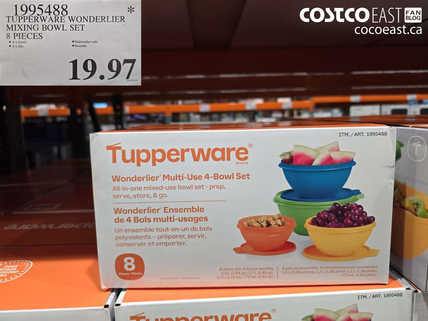 1995488 TUPPERWARE WONDERLIER MIXING BOWL SET 8 PIECES $19.97