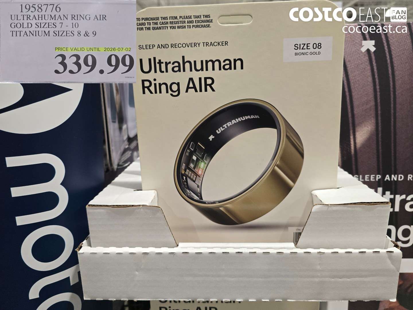 1958776 ULTRAHUMAN RING AIR GOLD SIZES 7 - 10 TITANIUM SIZES 8 & 9 $339.99