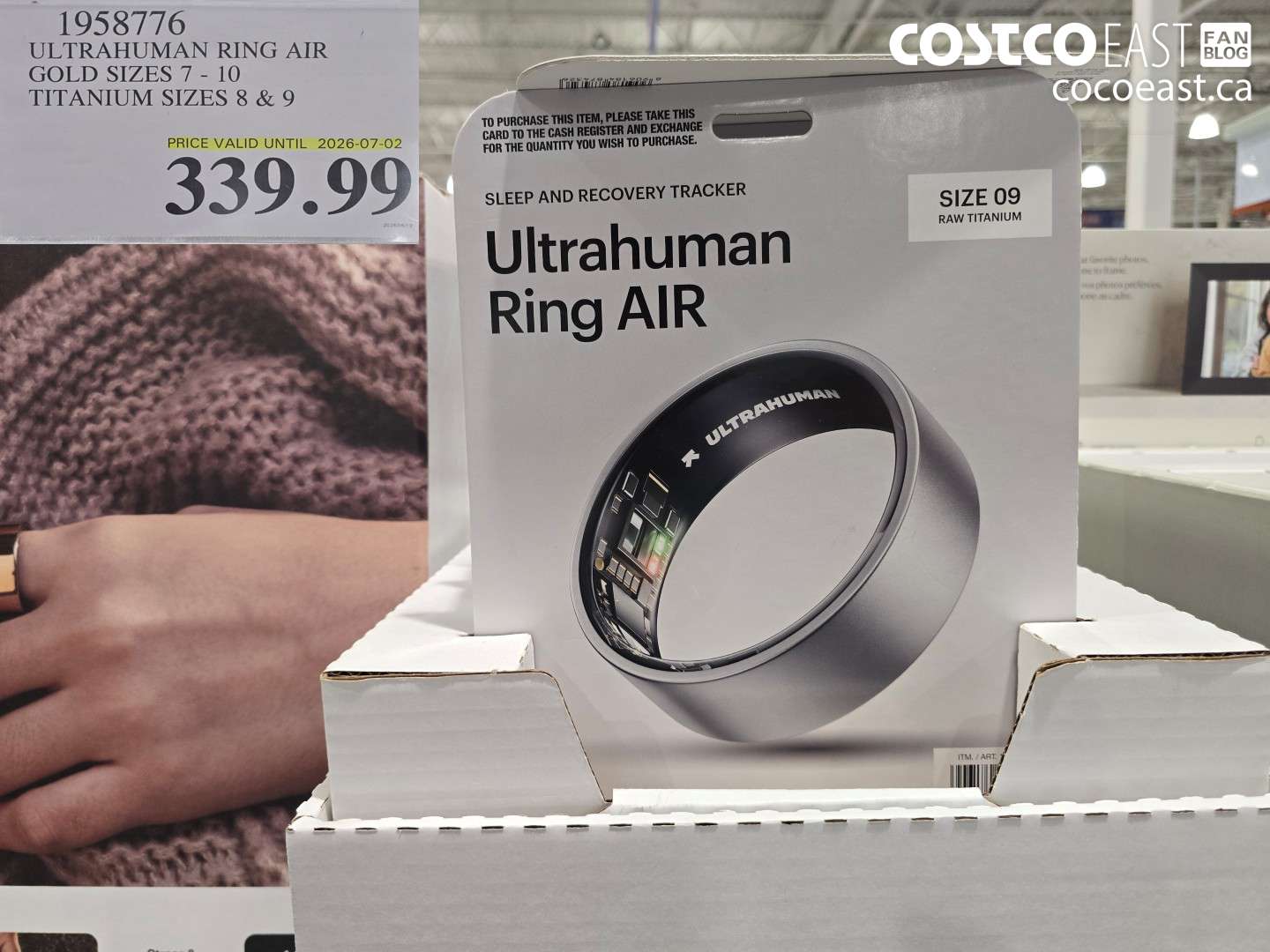 1958776 ULTRAHUMAN RING AIR GOLD SIZES 7 - 10 TITANIUM SIZES 8 & 9 $339.99