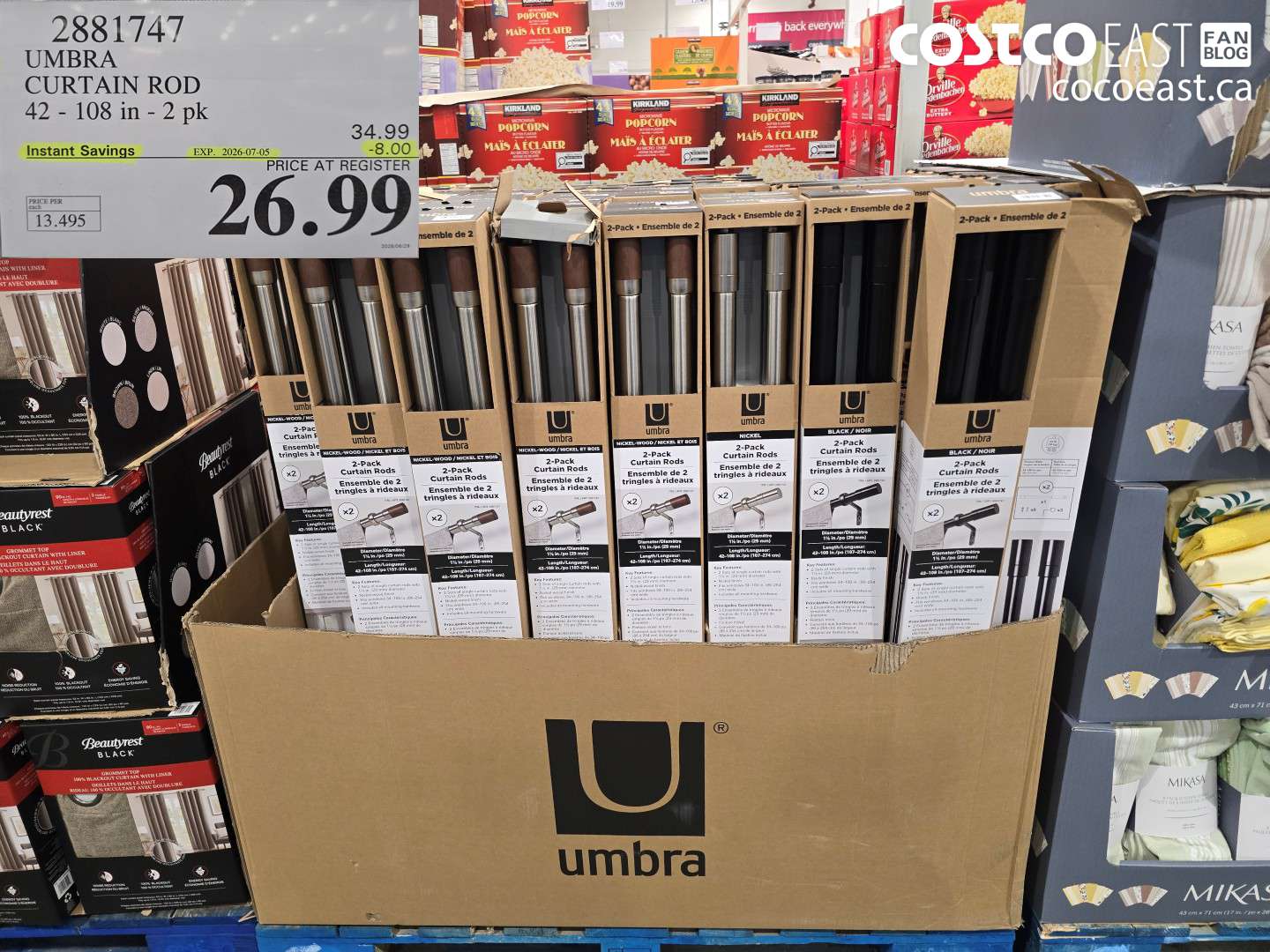 2881747 UMBRA CURTAIN ROD 42 - 108 IN - 2 PK ($8.00 INSTANT SAVINGS EXPIRES ON 2026-07-05) $26.99