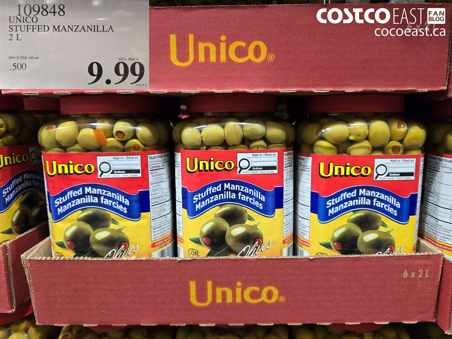 109848 UNICO STUFFED MANZANILLA 2 L $9.99