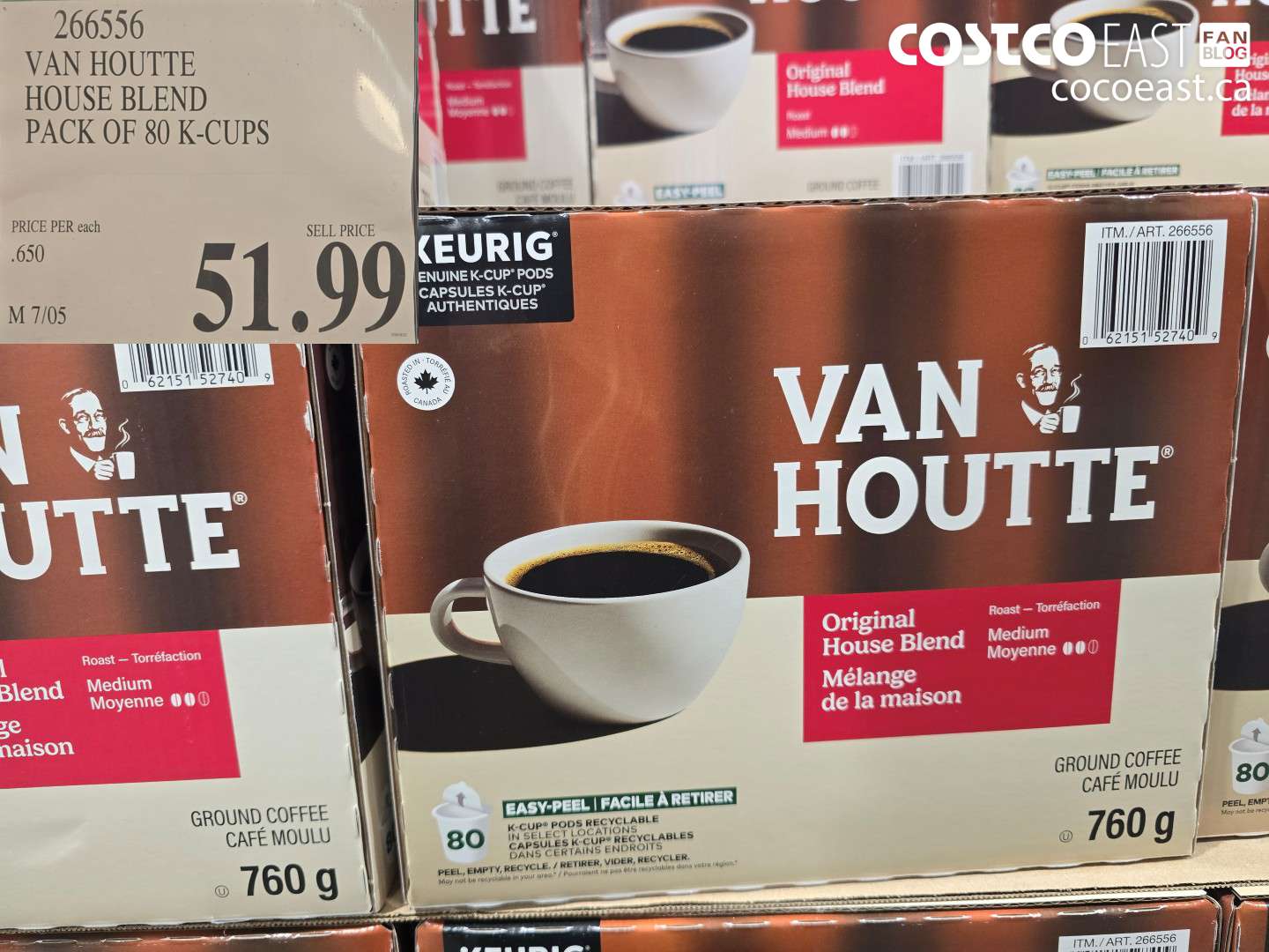 266556 VAN HOUTTE HOUSE BLEND PACK OF 80 K-CUPS $51.99