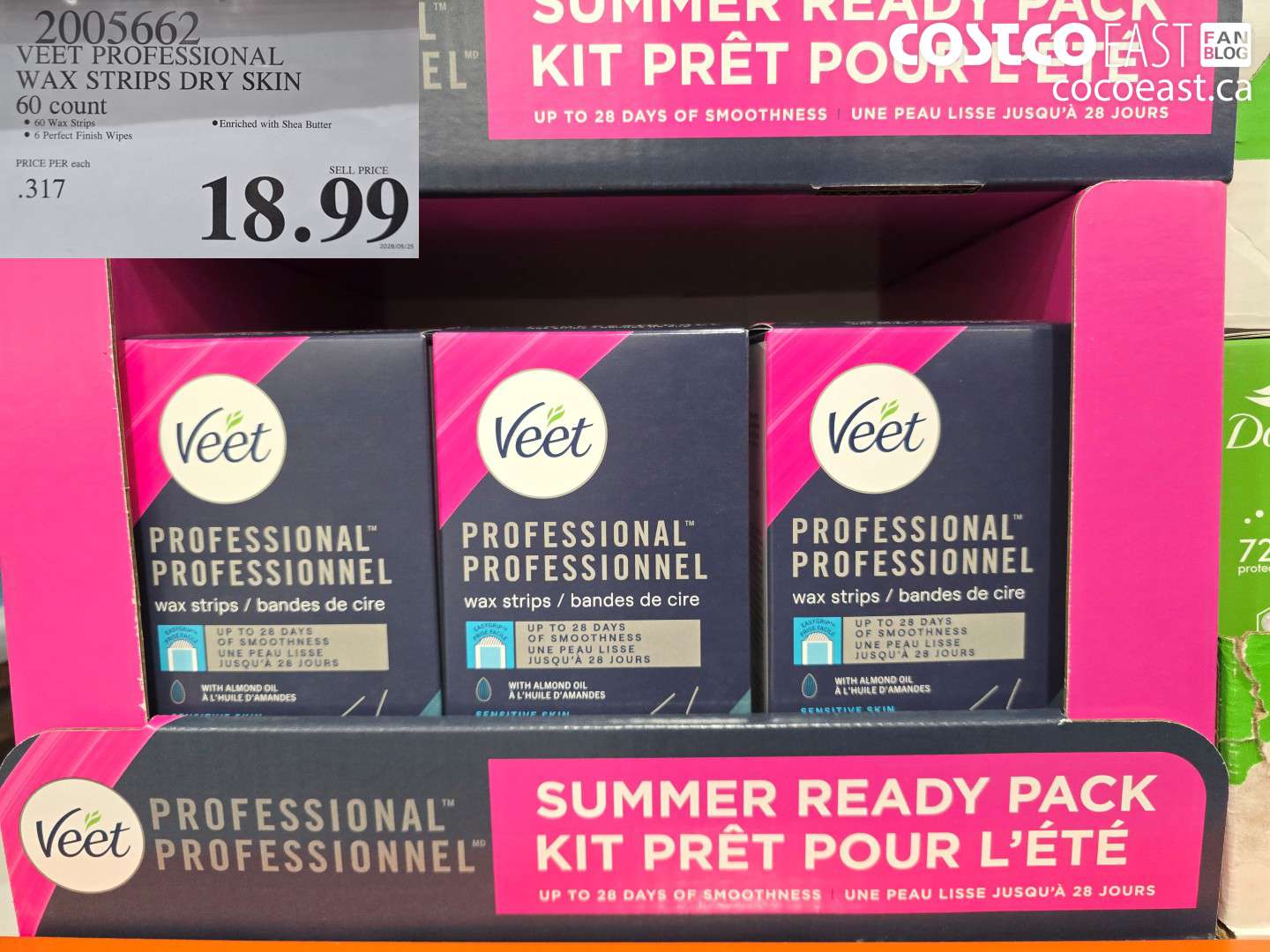 2005662 VEET PROFESSIONAL WAX STRIPS DRY SKIN 60 COUNT $18.99