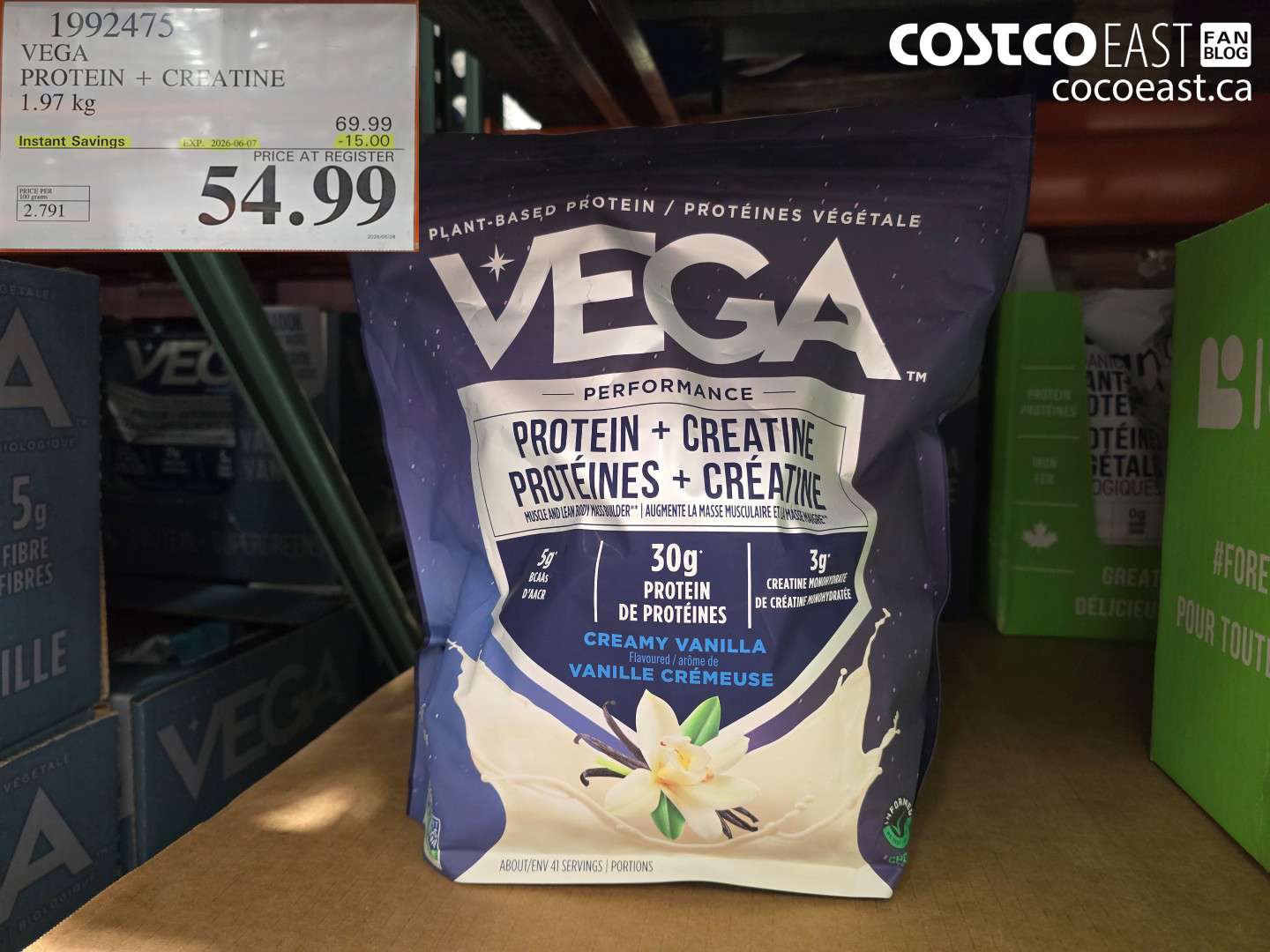 1992475 VEGA PROTEIN + CREATINE 1.97 KG ($15.00 INSTANT SAVINGS EXPIRES ON 2026-06-07) $54.99